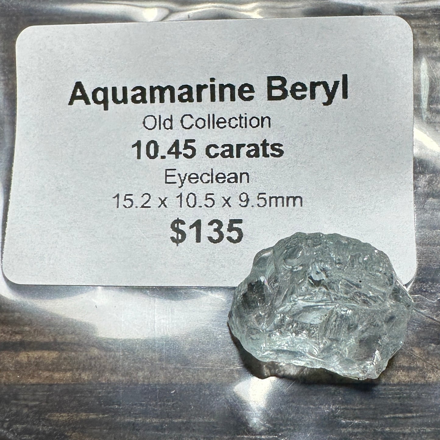 10.45ct AQUAMARINE BERYL Facet Rough
