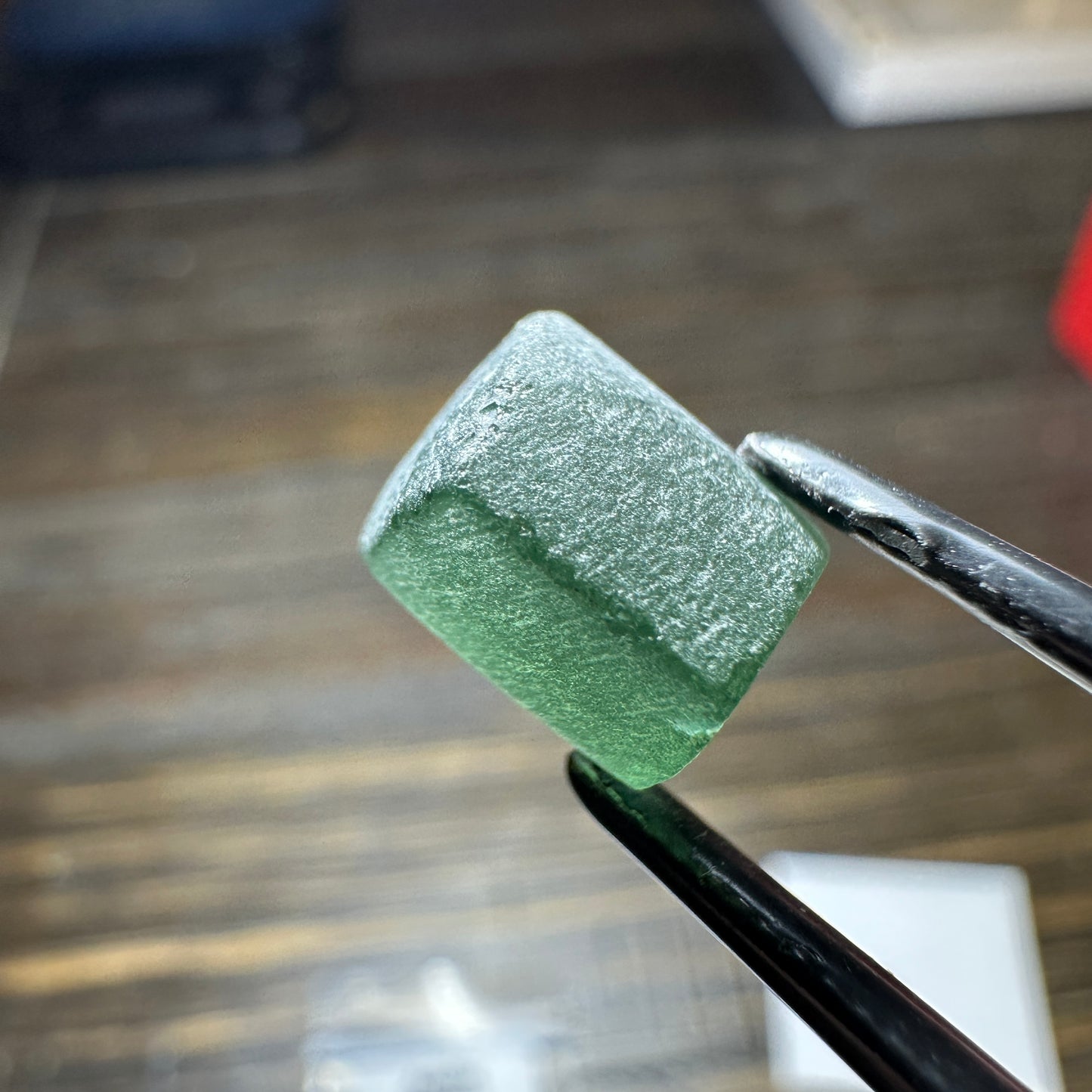 7.59ct GREEN APATITE Preformed Facet Rough