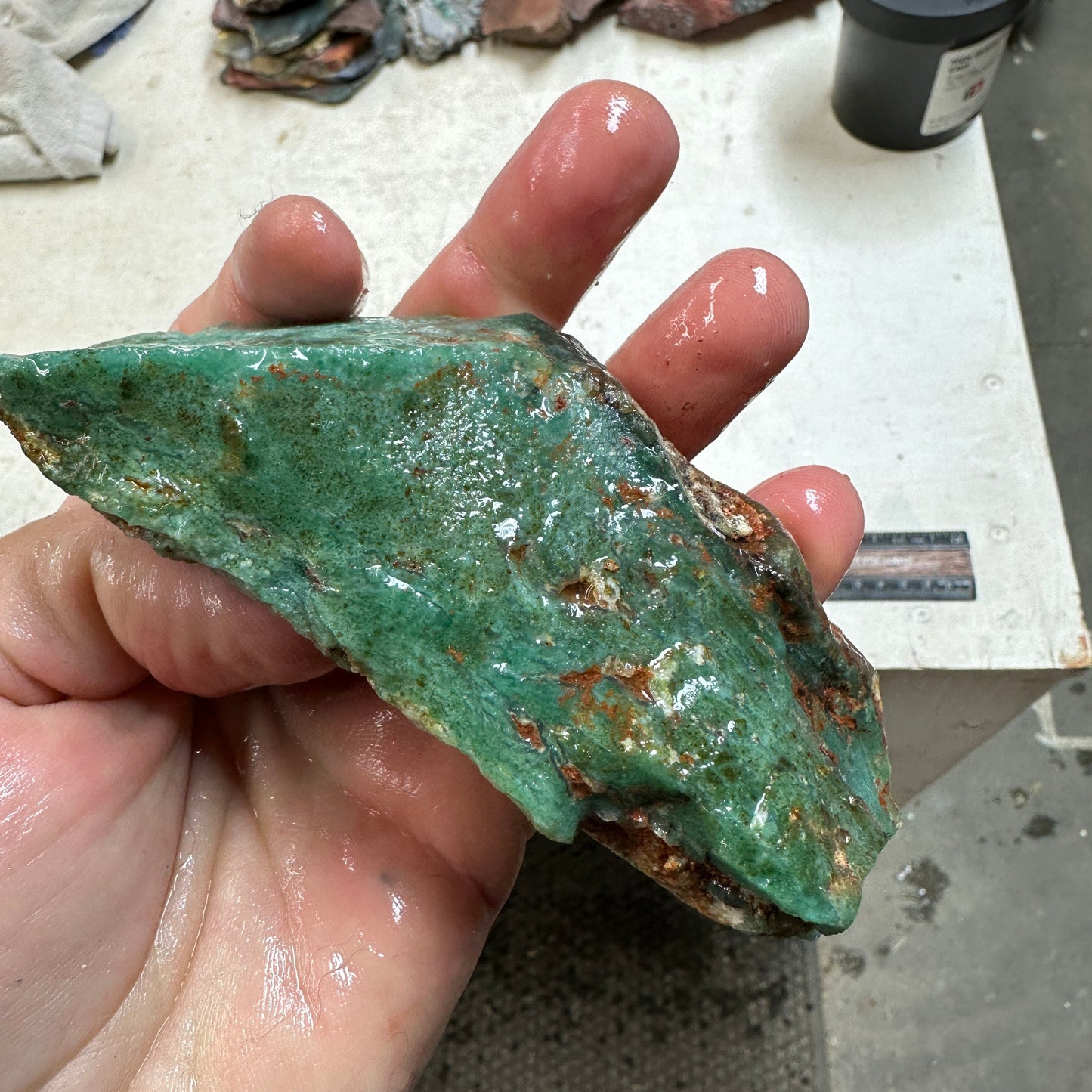 CHROME CHALCEDONY Faced Rough - 0.78 Pounds
