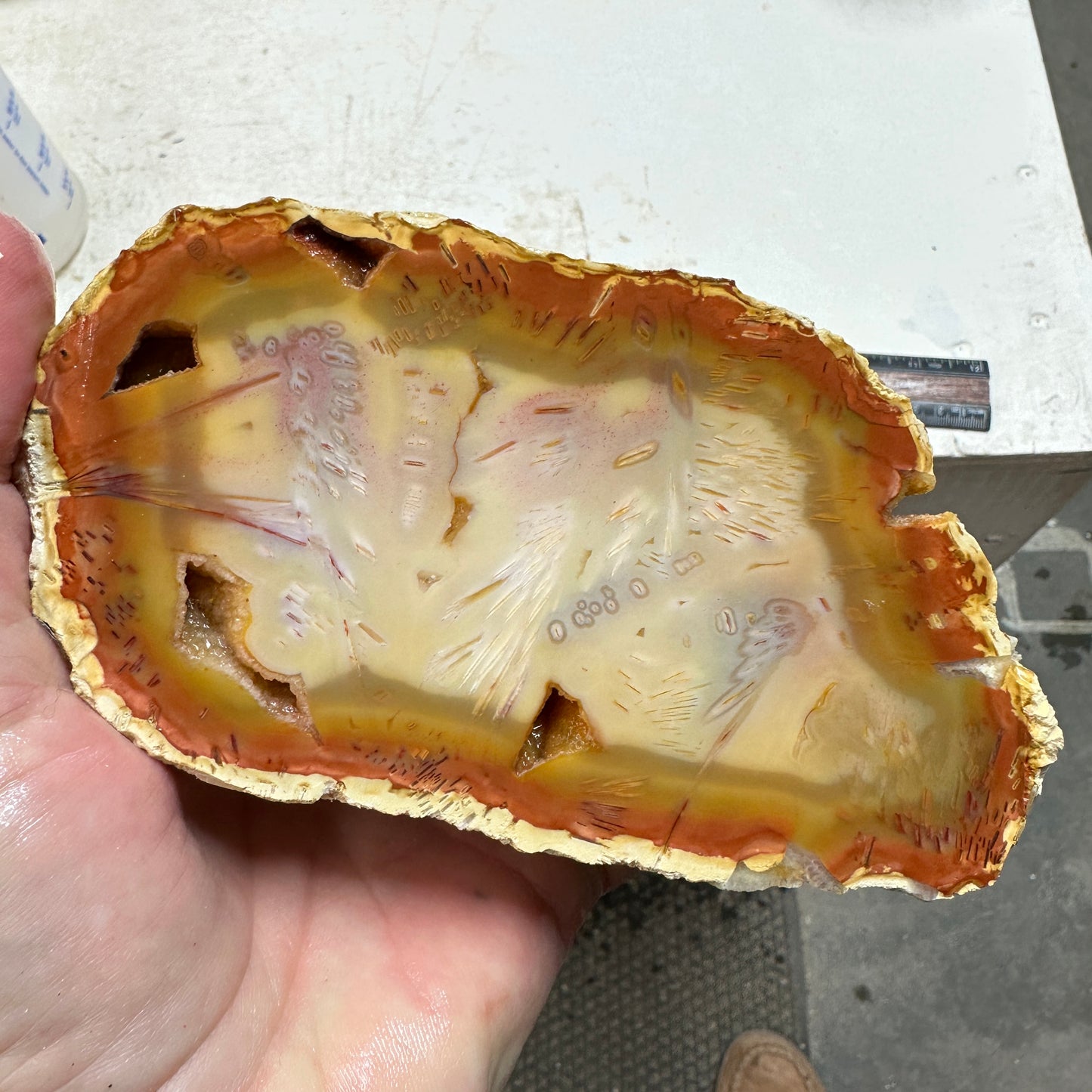 TUBE AGATE Faced Rough - 2.66 Pounds