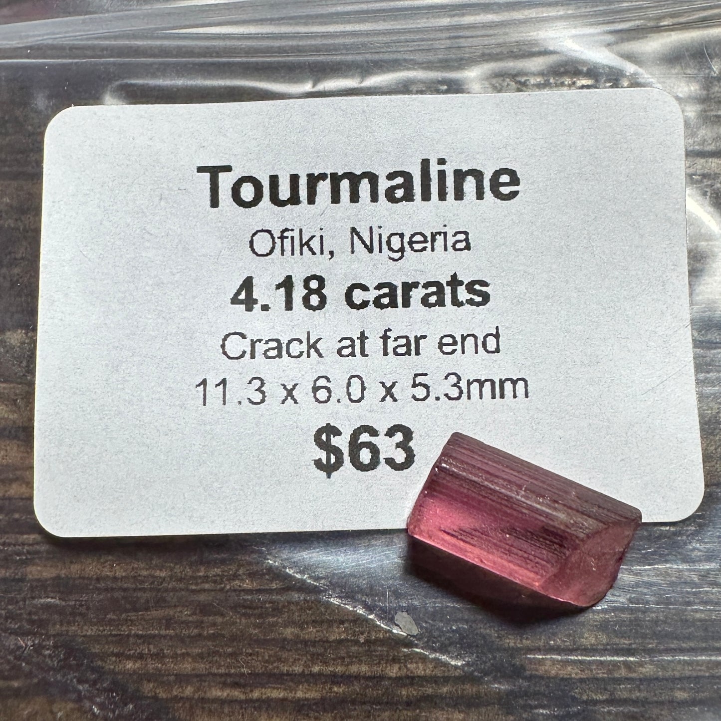 4.18ct Nigerian TOURMALINE Facet Rough
