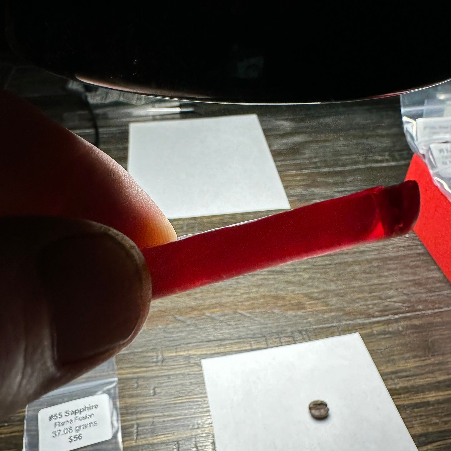 #55 FLAME FUSION LAB SAPPHIRE Facet Rough 37.08g