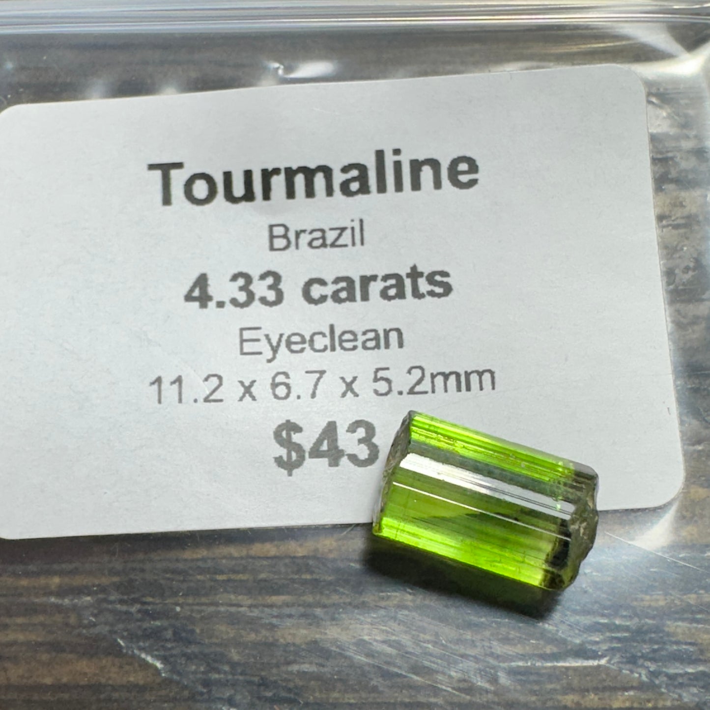 4.33ct Brazilian TOURMALINE Facet Rough