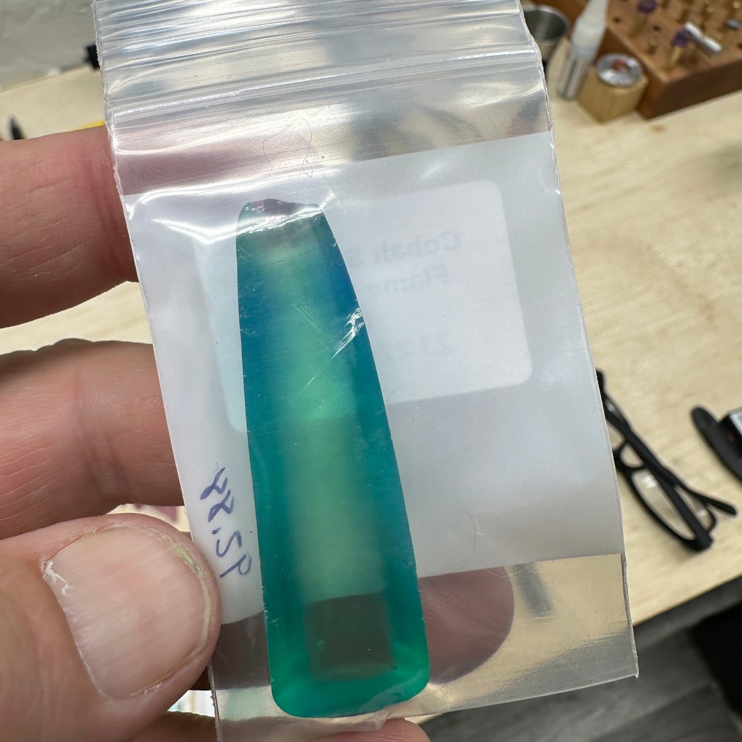 COBALT SAPPHIRE Lab Created Facet Rough