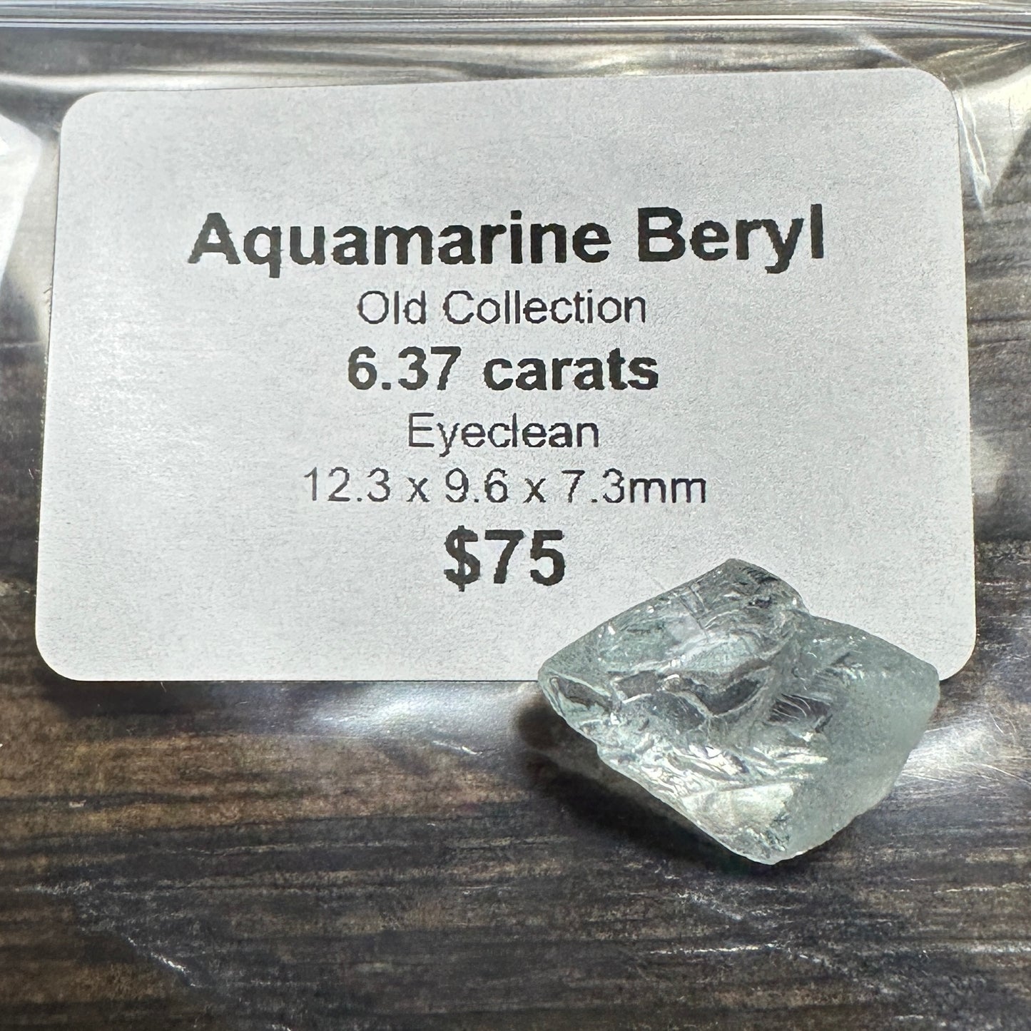 6.37ct AQUAMARINE BERYL Facet Rough
