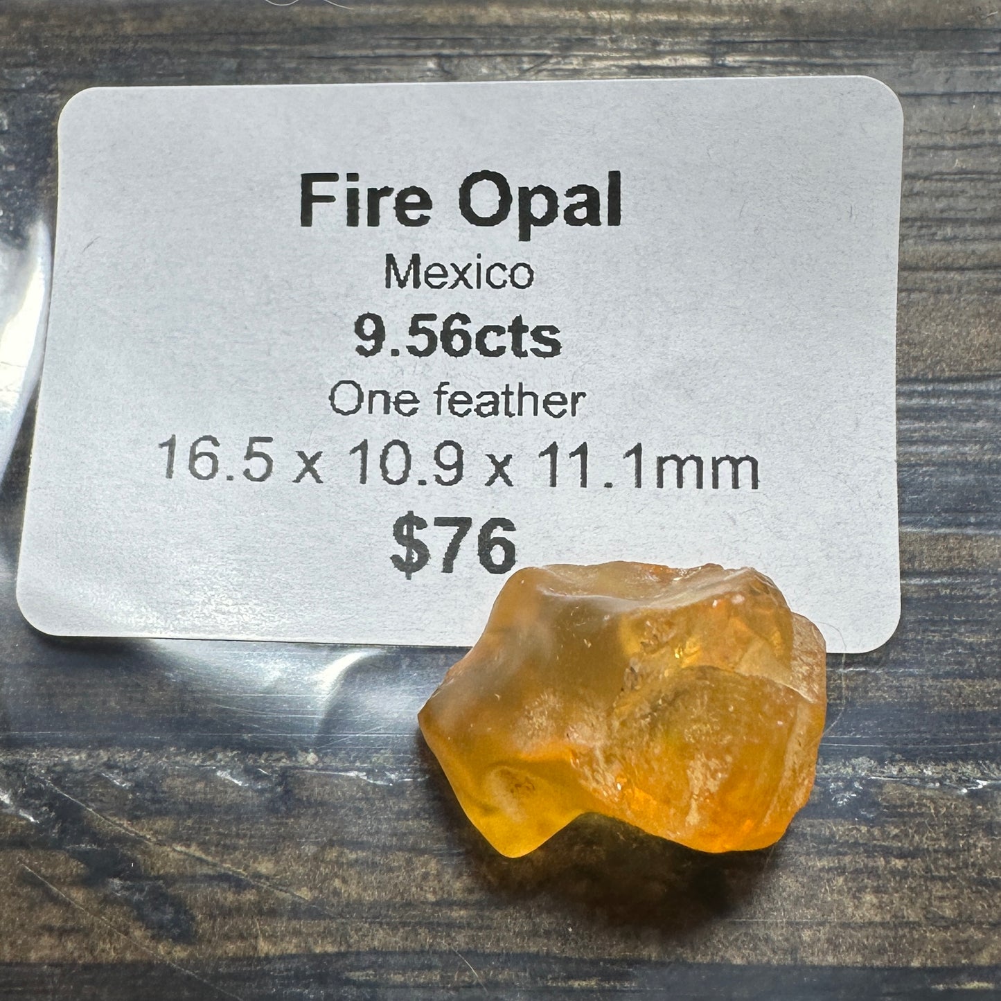 9.56ct Mexican FIRE OPAL Facet Rough