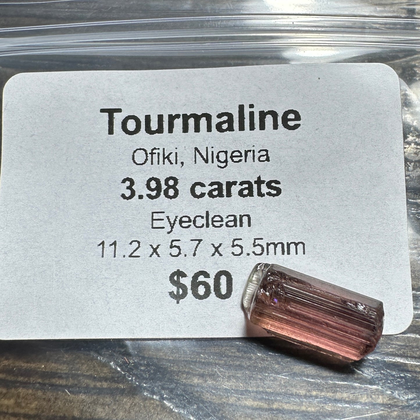 3.98ct Nigerian TOURMALINE Facet Rough
