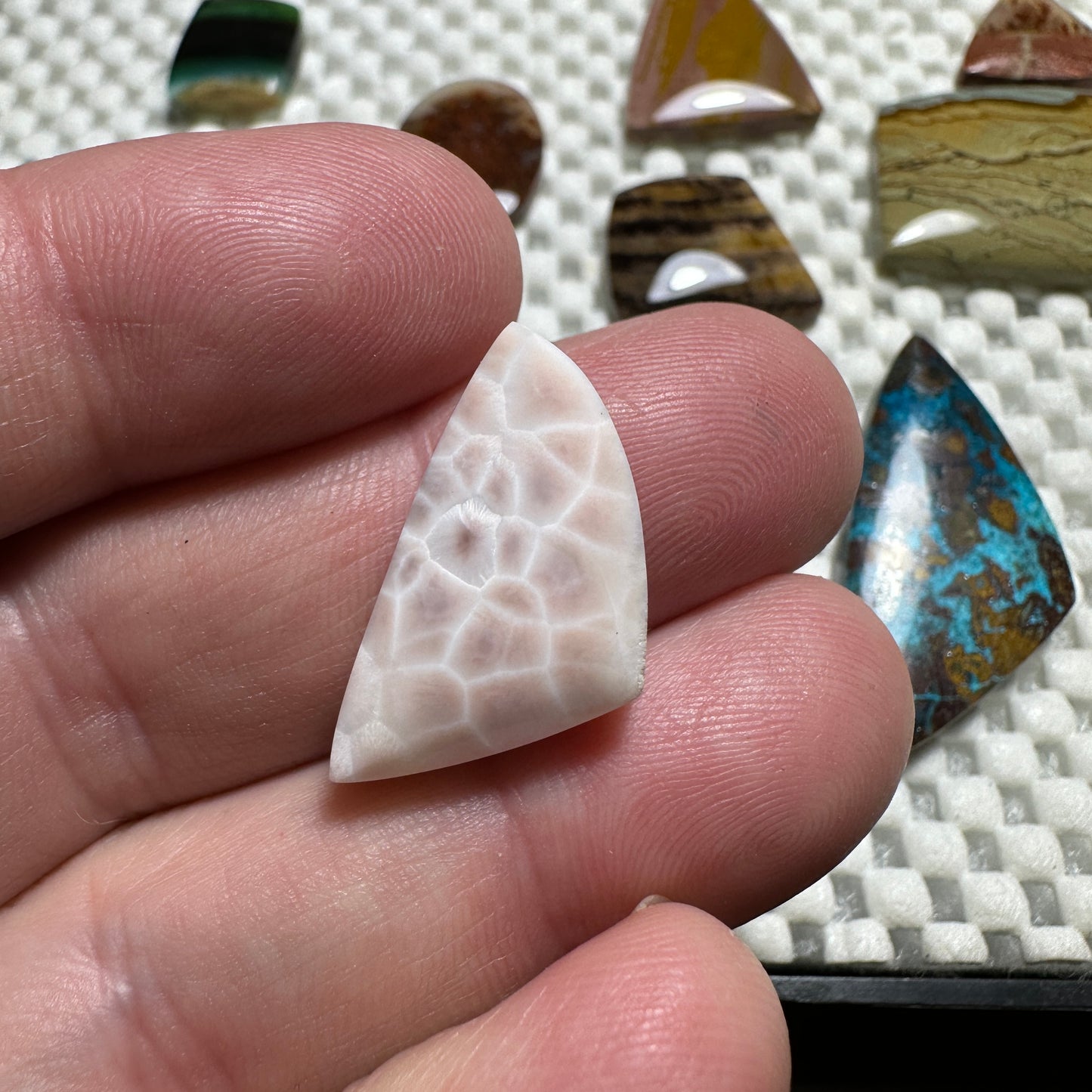 PINK NATROLITE cabochon