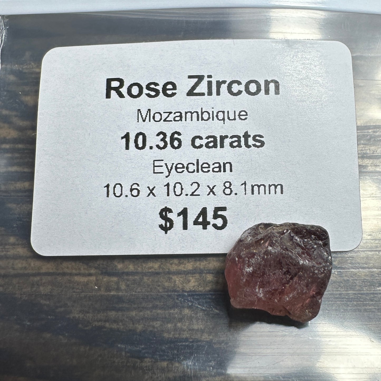 10.36ct ROSE ZIRCON Facet Rough