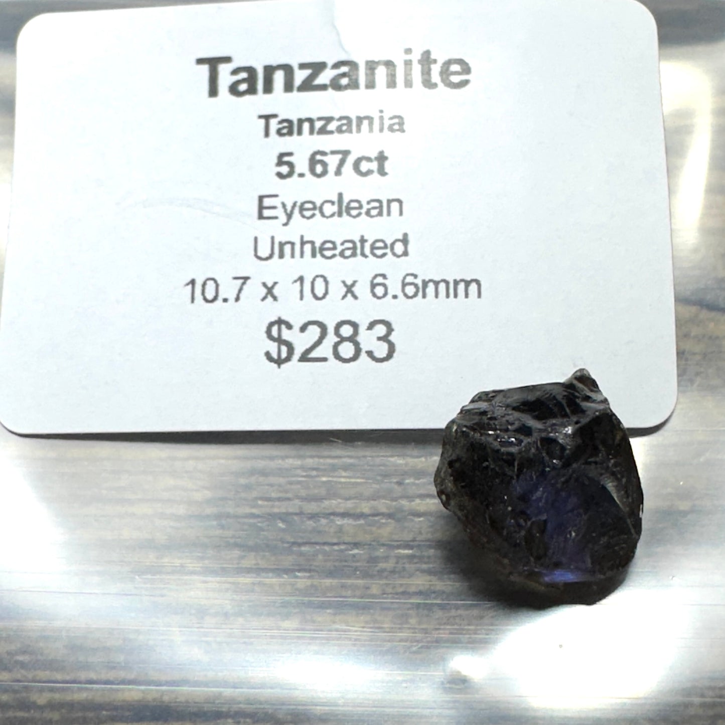 5.67ct unheated TANZANITE Facet Rough