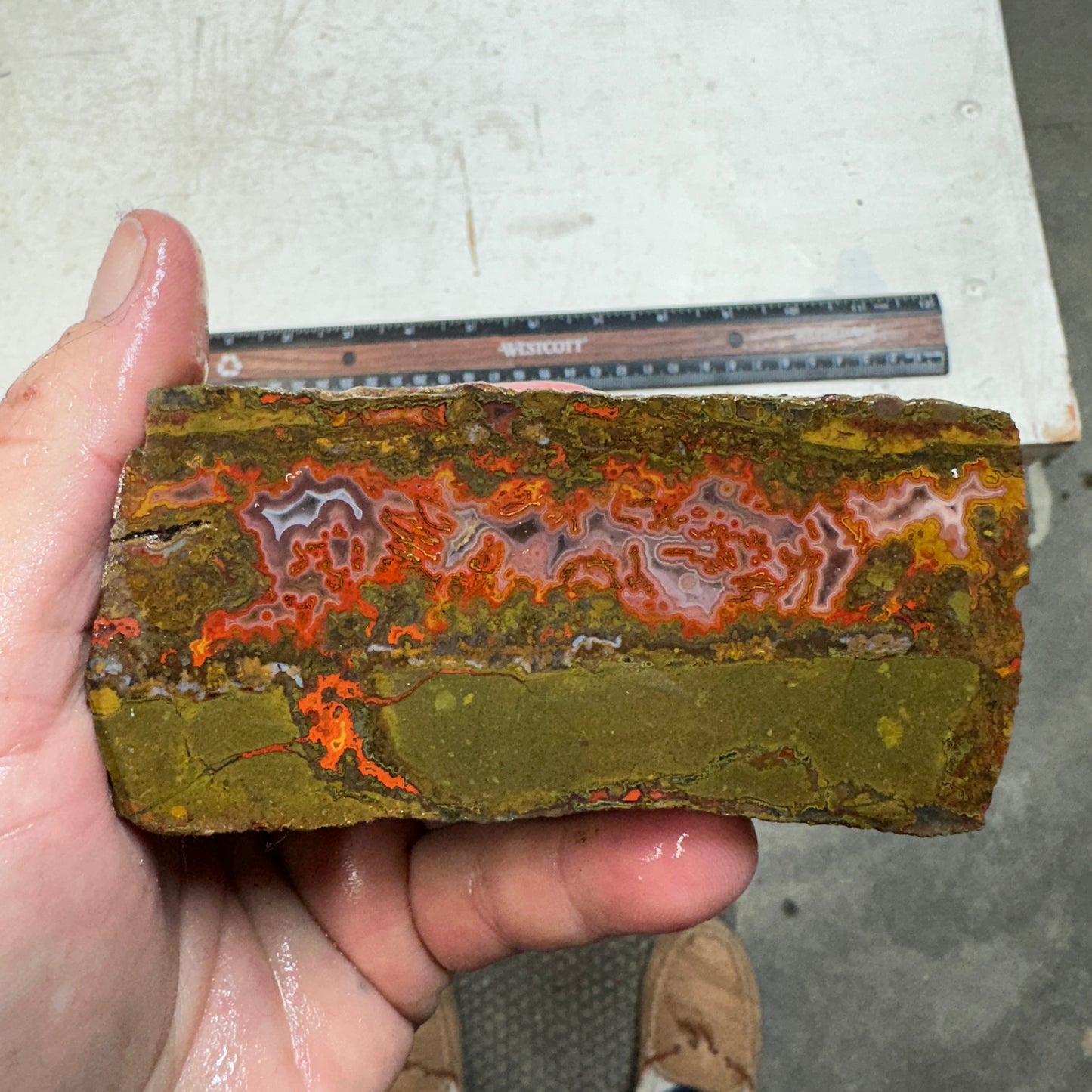 MOROCCAN SEAM AGATE Faced Rough - 1.25 Pounds