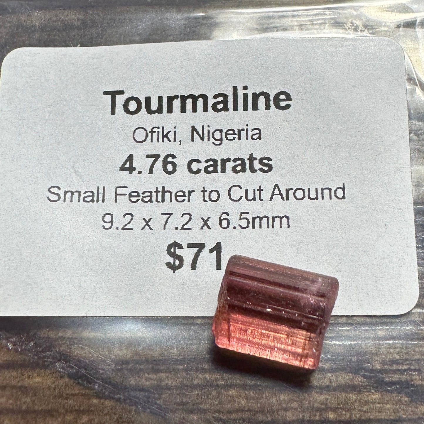 4.76ct Nigerian TOURMALINE Facet Rough