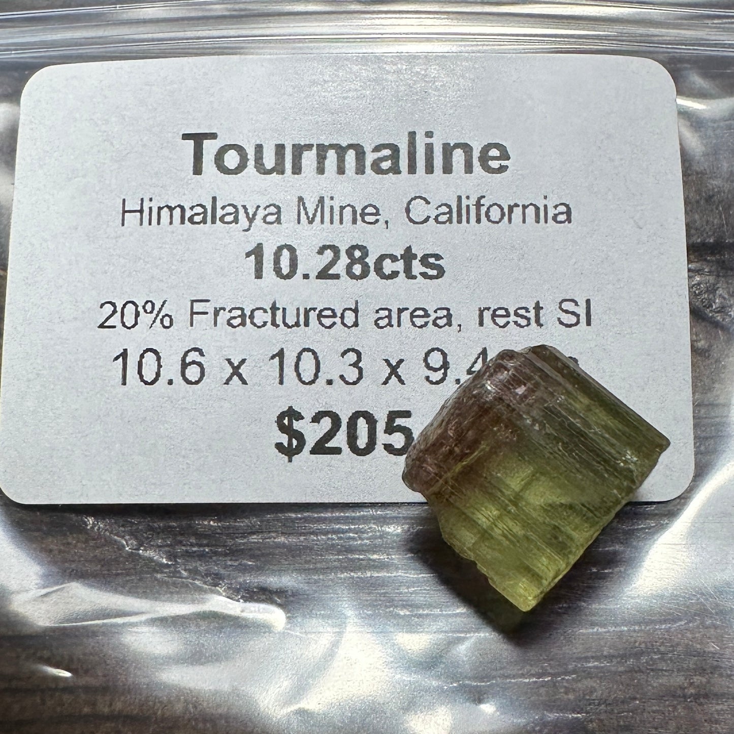 10.28ct Himalaya Mine TOURMALINE Facet Rough