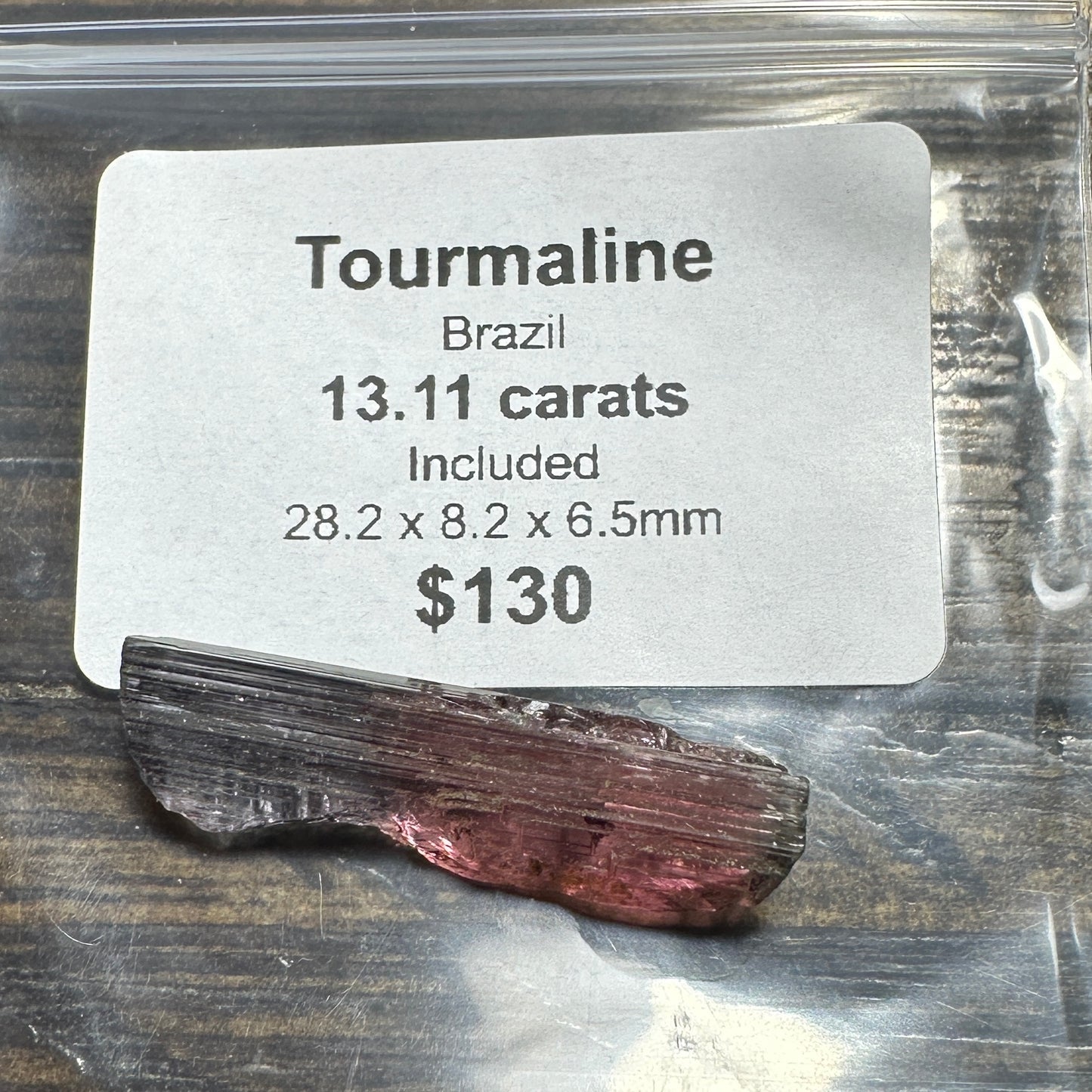 13.11 BiColor Brazilian TOURMALINE Facet Rough