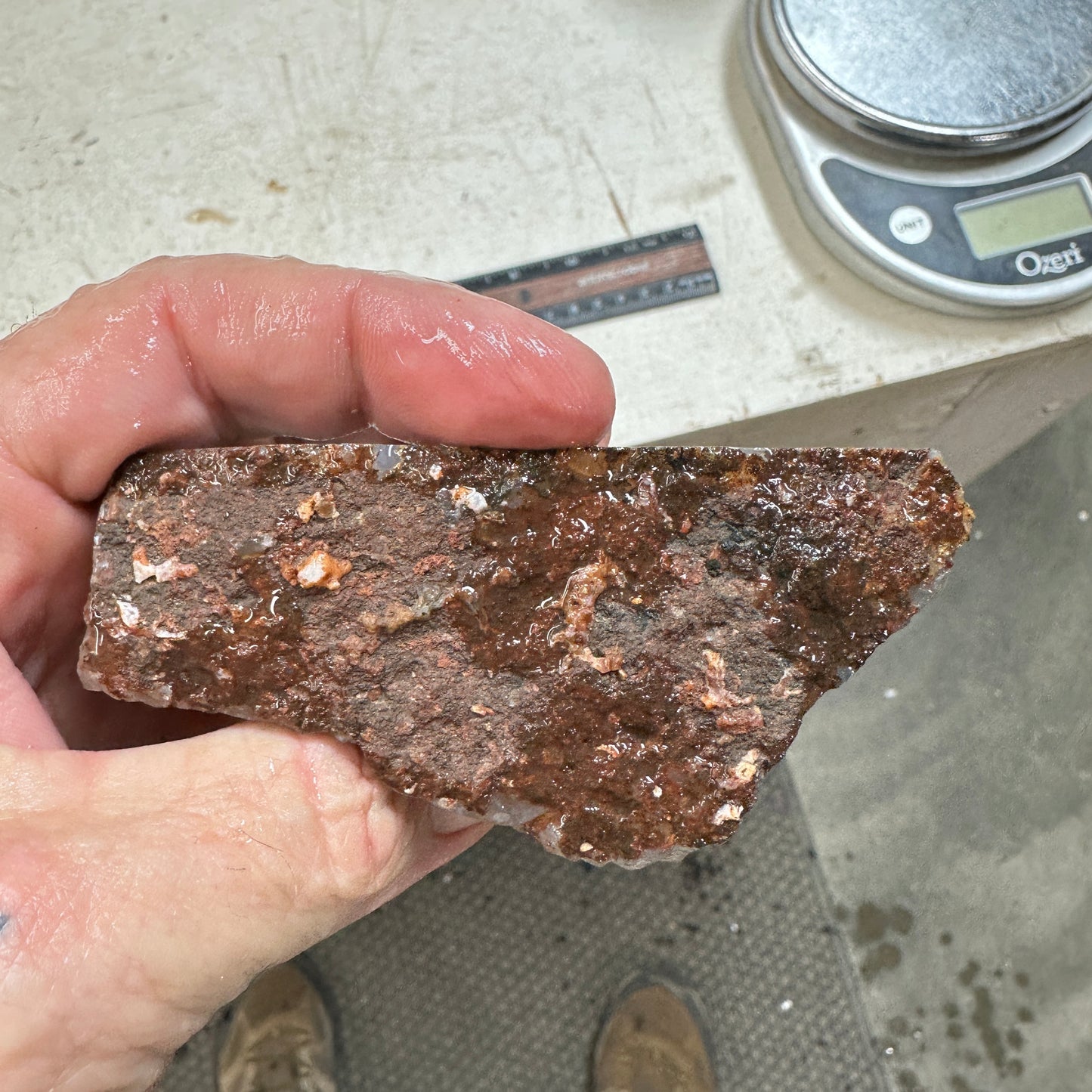 MOROCCAN GHOST SEAM AGATE Faced Rough - 0.78 Pounds