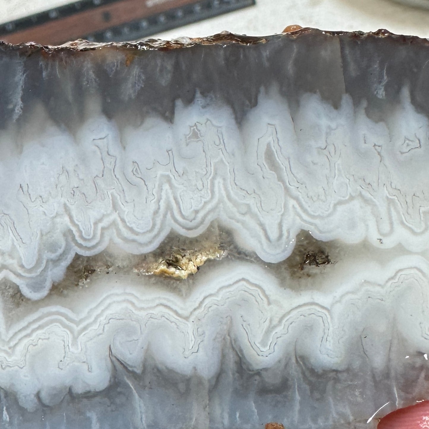 MOROCCAN GHOST SEAM AGATE Faced Rough - 0.78 Pounds