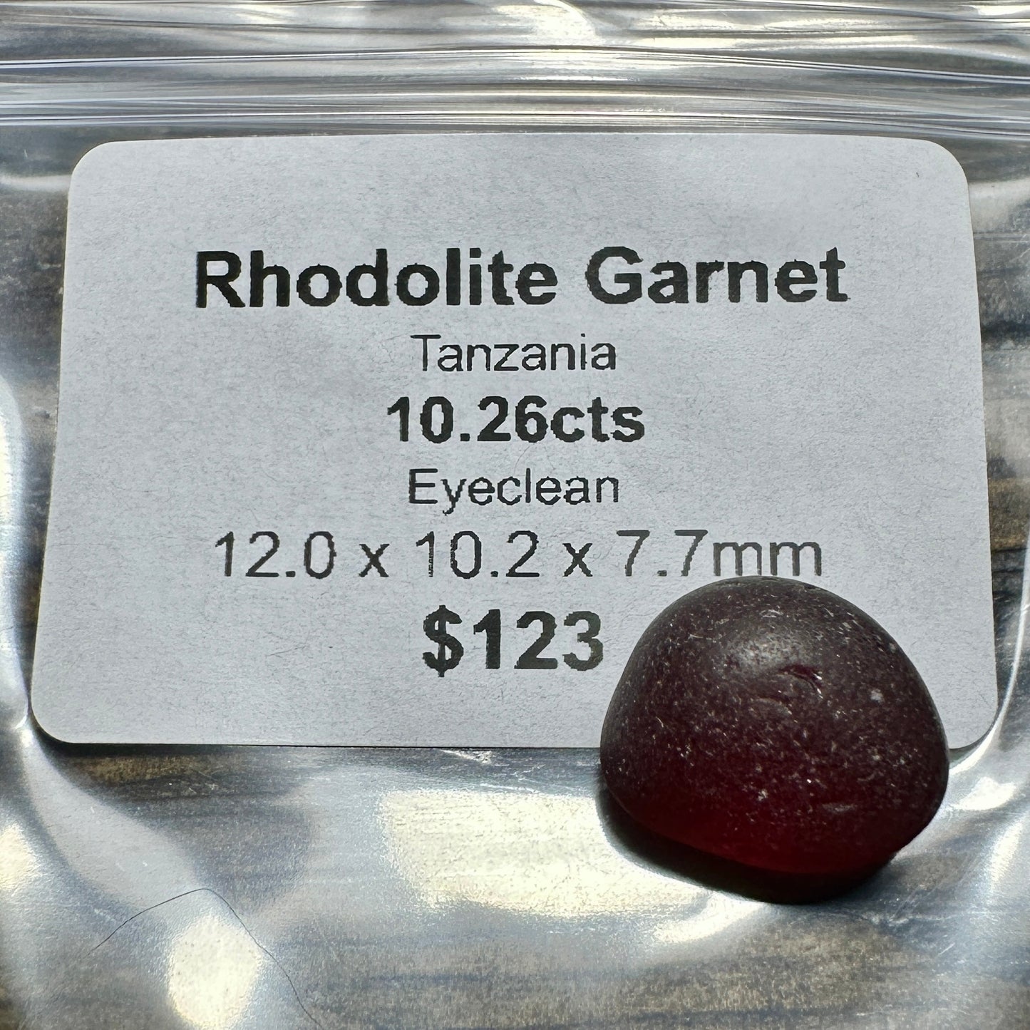 10.26ct RHODOLITE GARNET Facet Rough