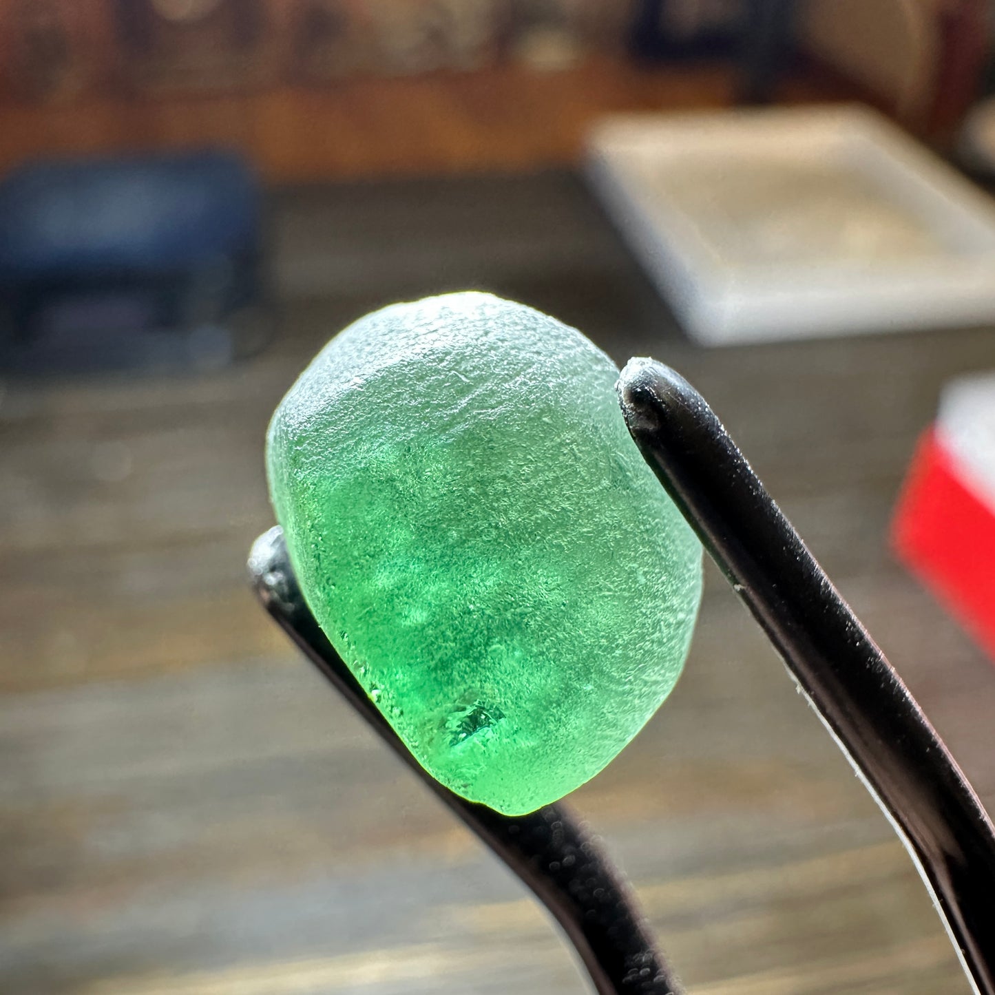 8.41ct GREEN APATITE Preformed Facet Rough