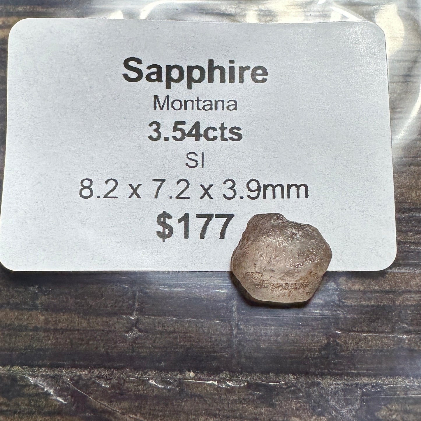 3.54ct Montana SAPPHIRE Facet Rough