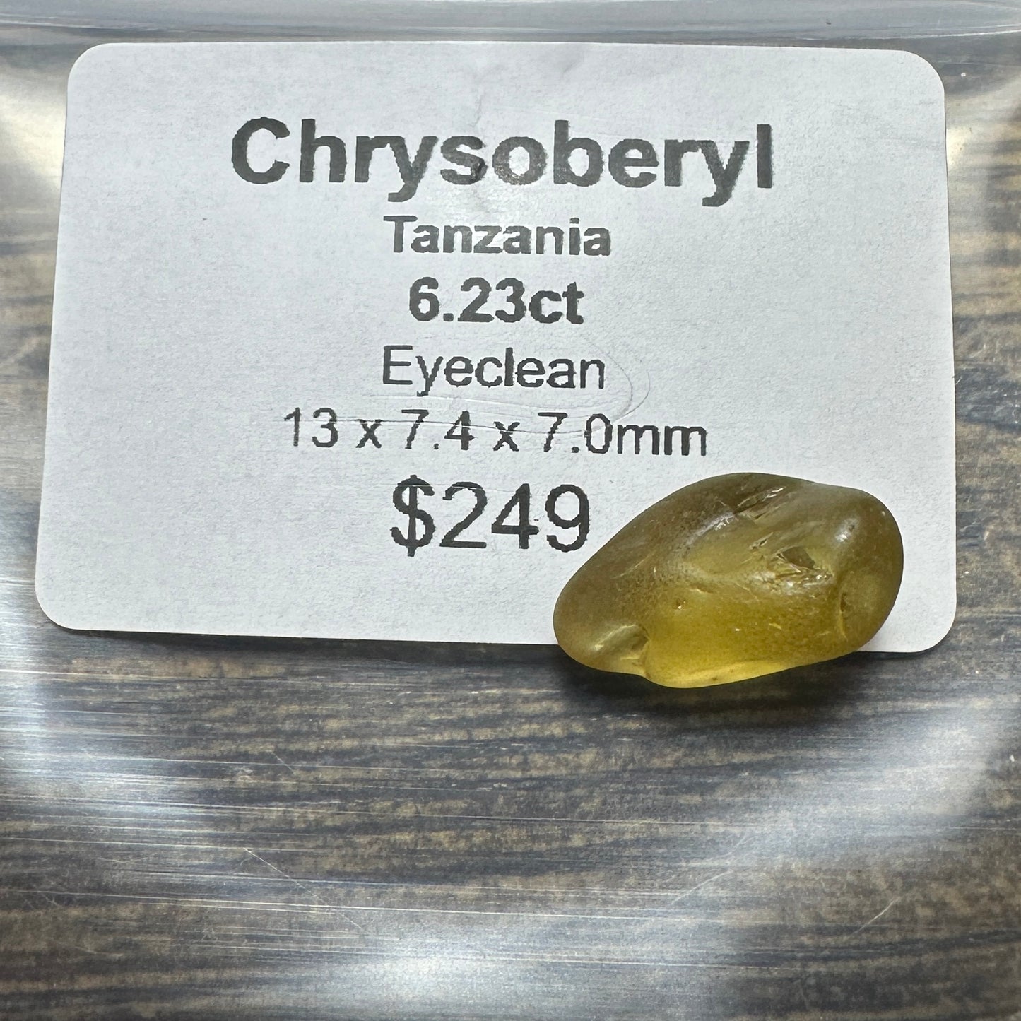 6.23ct CHRYSOBERYL Facet Rough