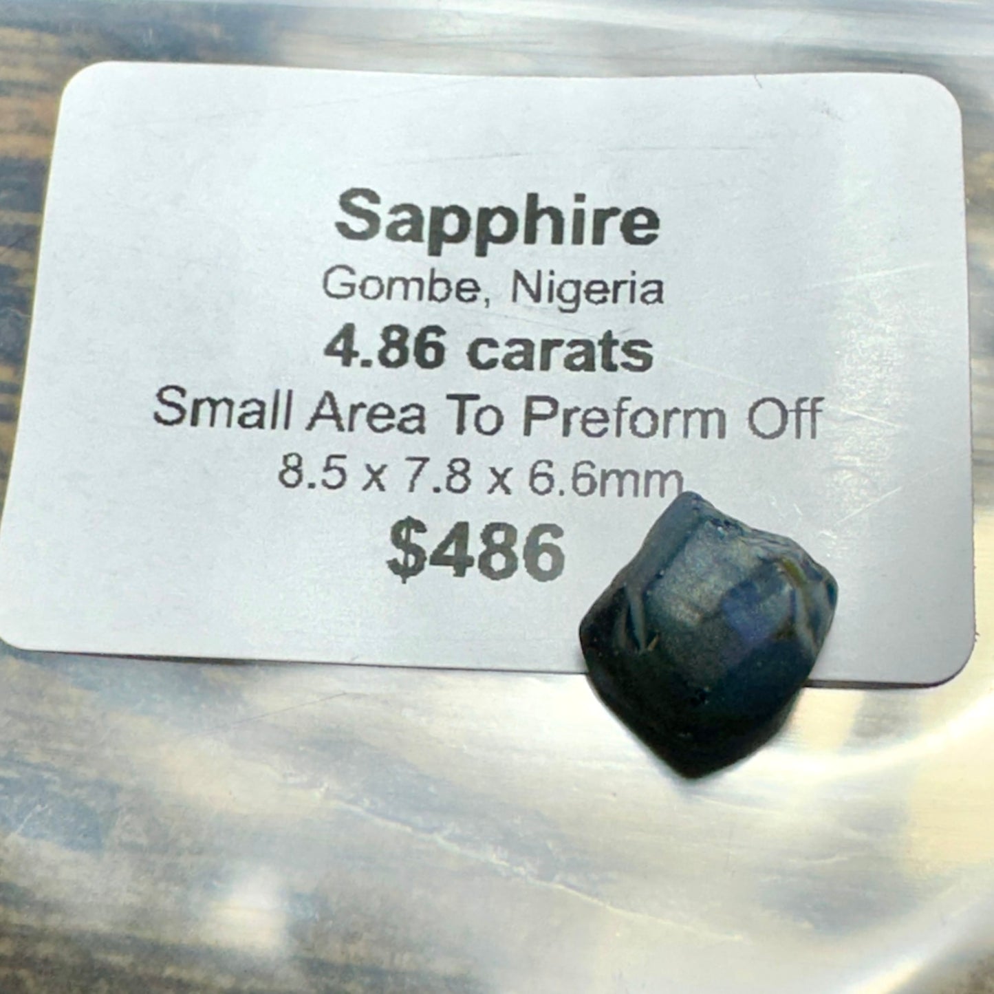 4.86ct GOMBE SAPPHIRE Facet Rough