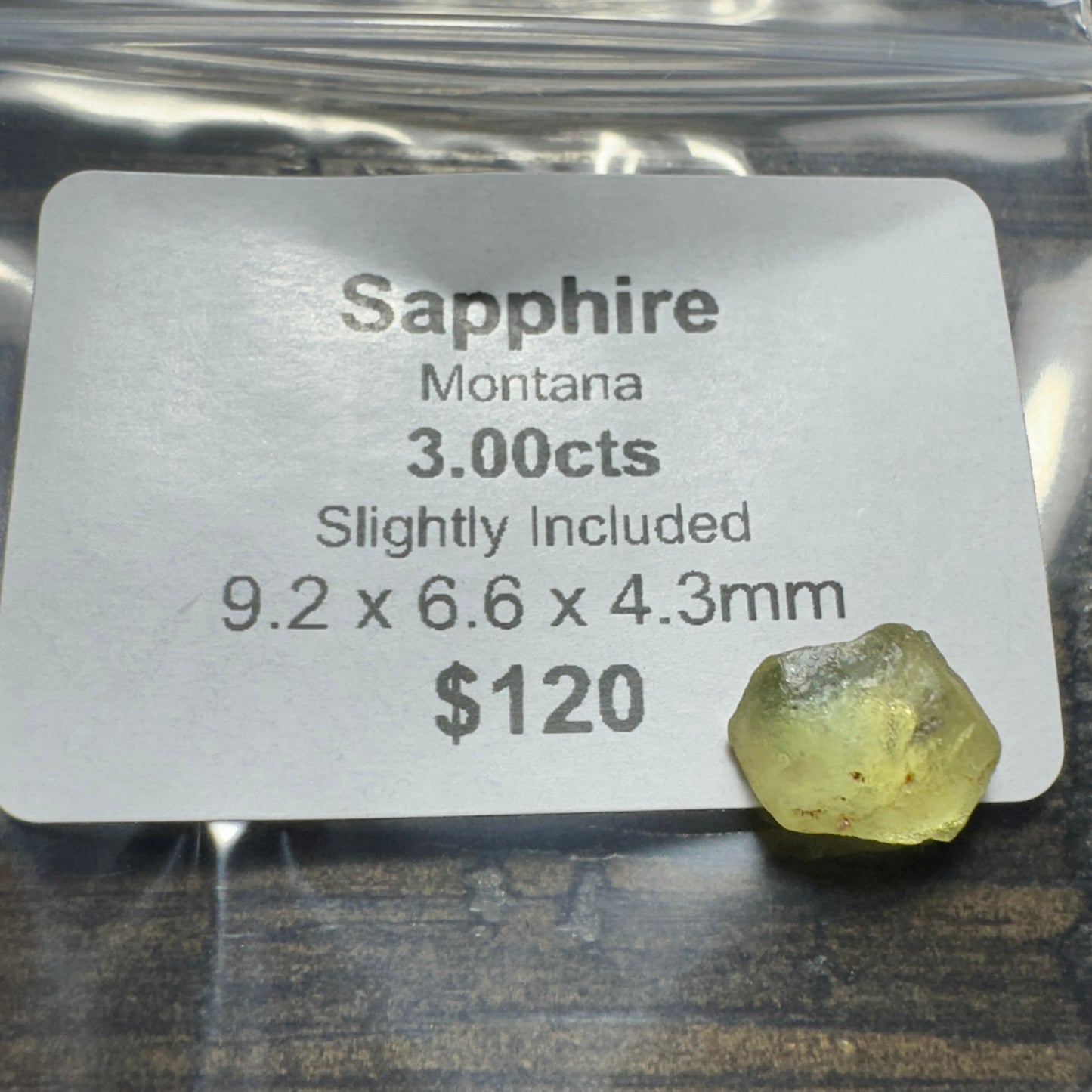 3.00ct Montana SAPPHIRE Facet Rough