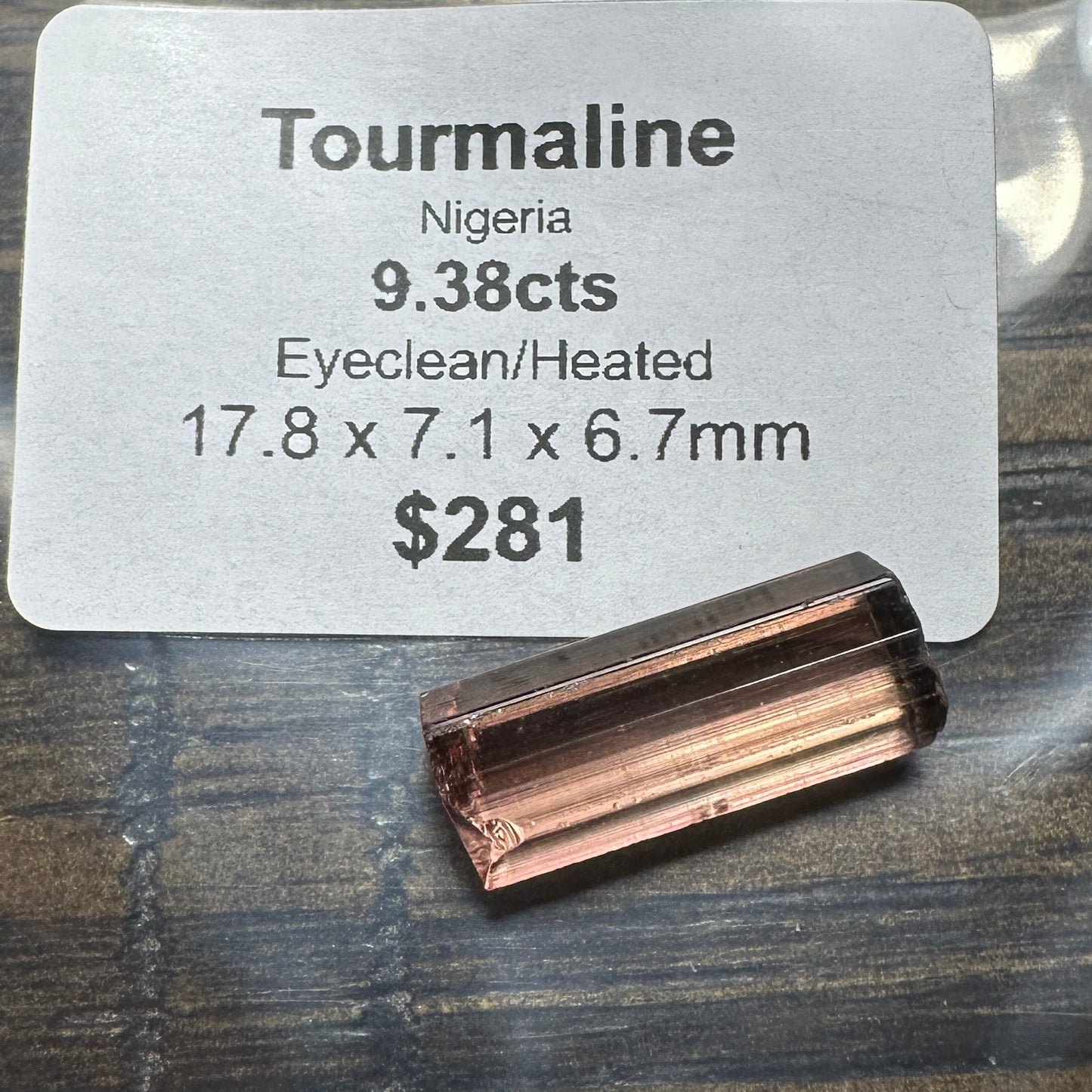 9.38ct Nigerian TOURMALINE Facet Rough