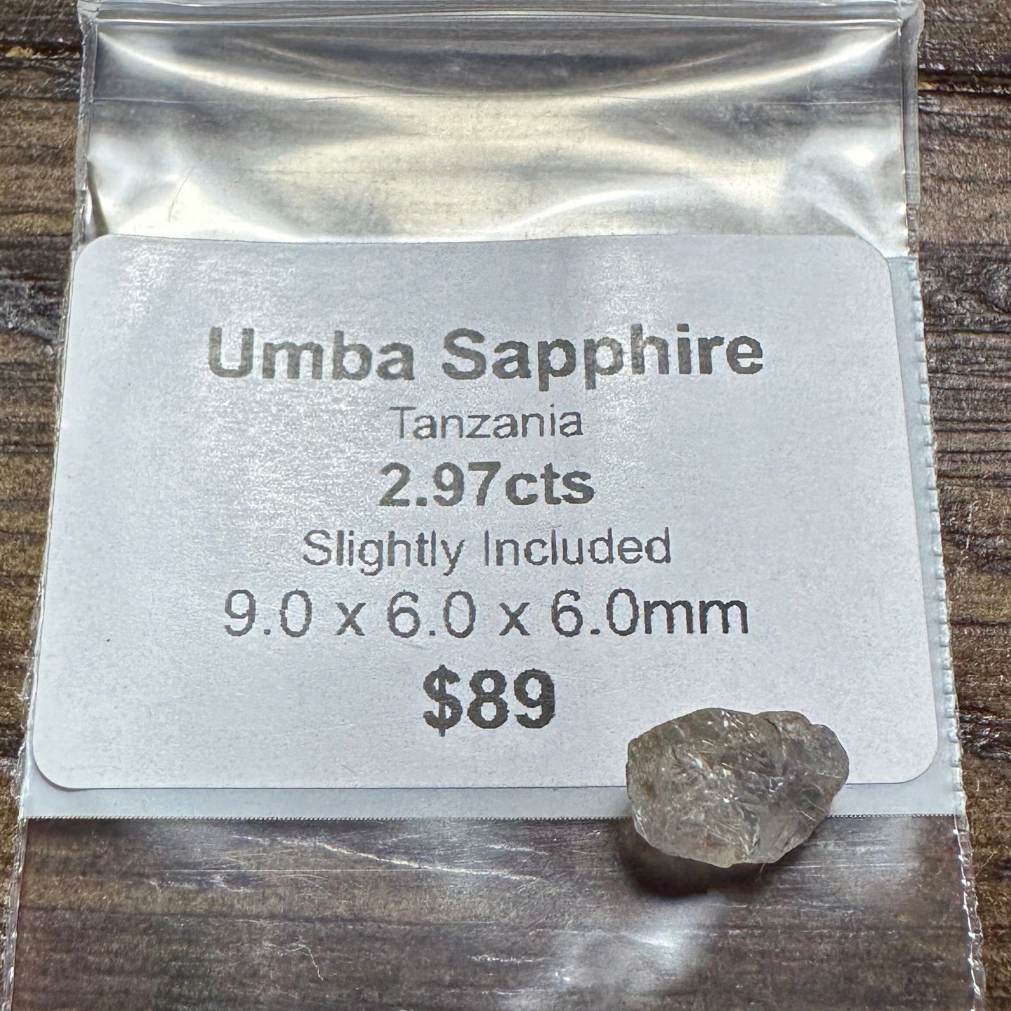 2.97ct UMBA SAPPHIRE Facet Rough