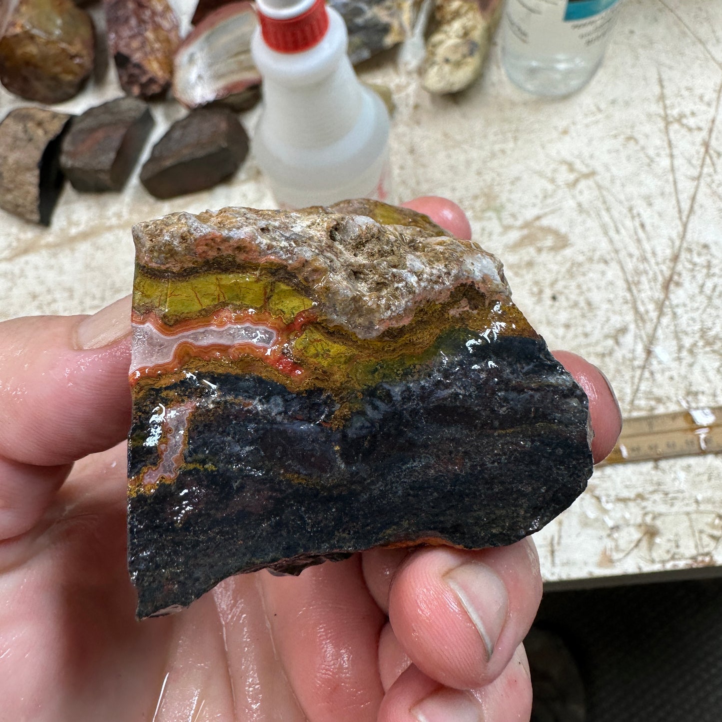 MOROCCAN AGATE Faced Rough - 0.80 Pounds