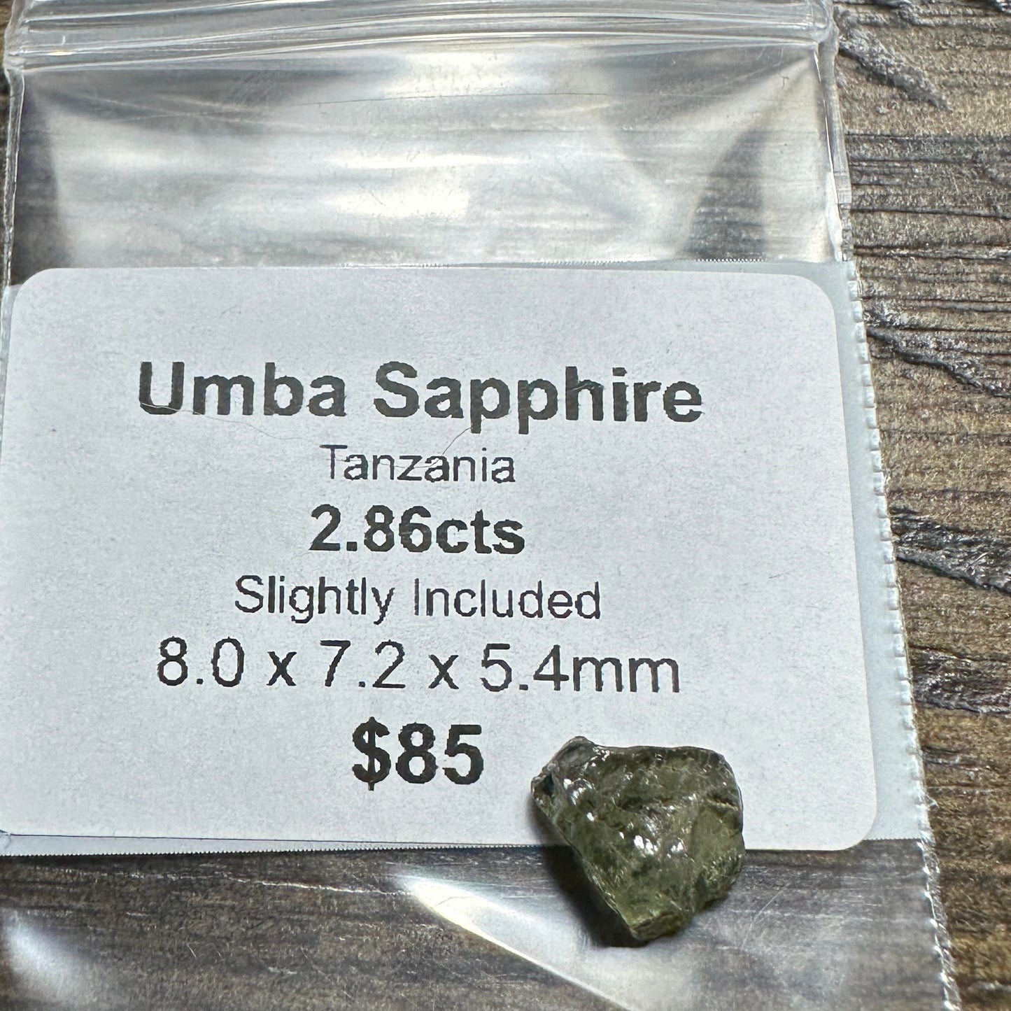 2.86ct UMBA SAPPHIRE Facet Rough