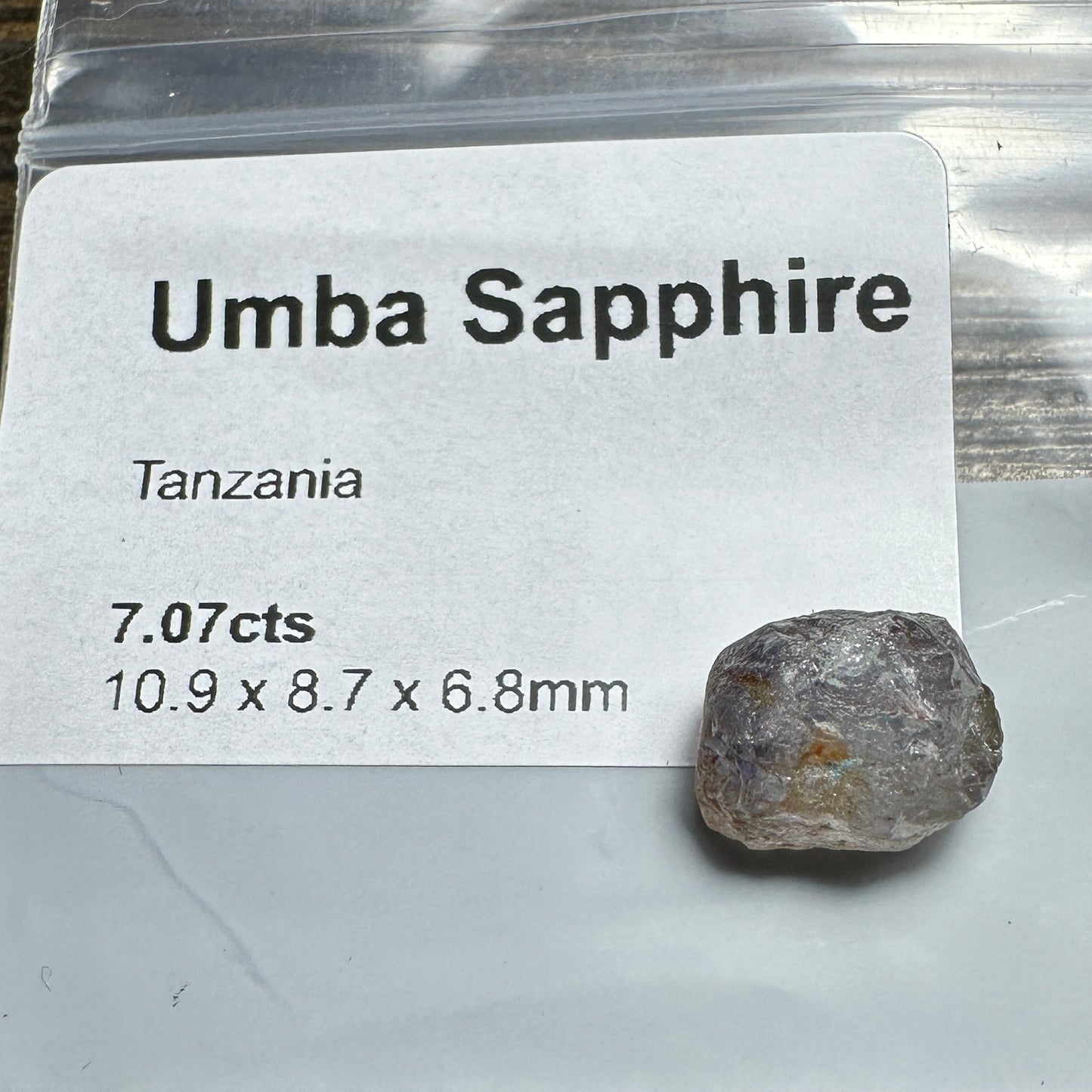 7.07ct UMBA SAPPHIRE Facet Rough