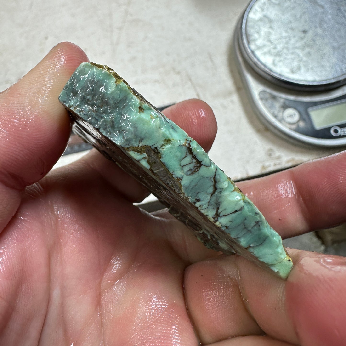 BROKEN ARROW VARISCITE Trimmed Rough Slab - 89 grams