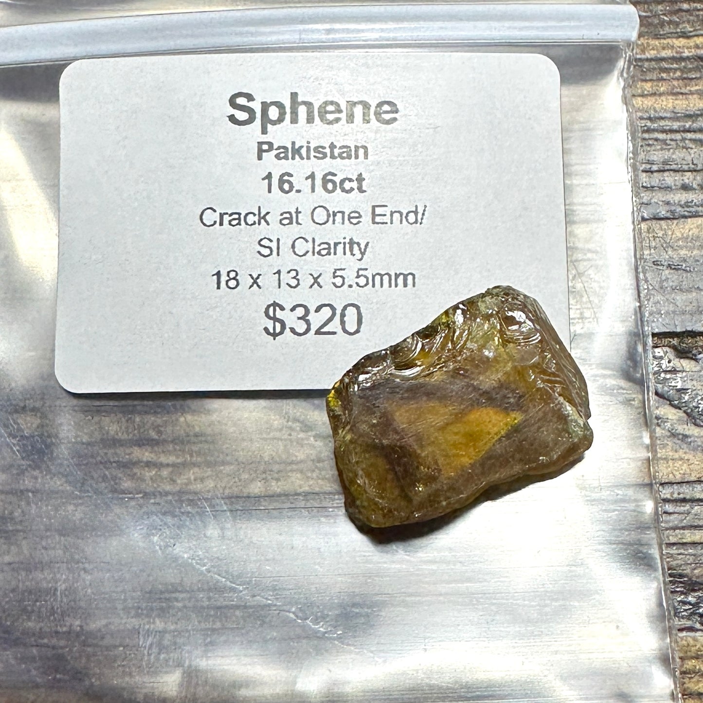 16.16ct SPHENE Facet Rough
