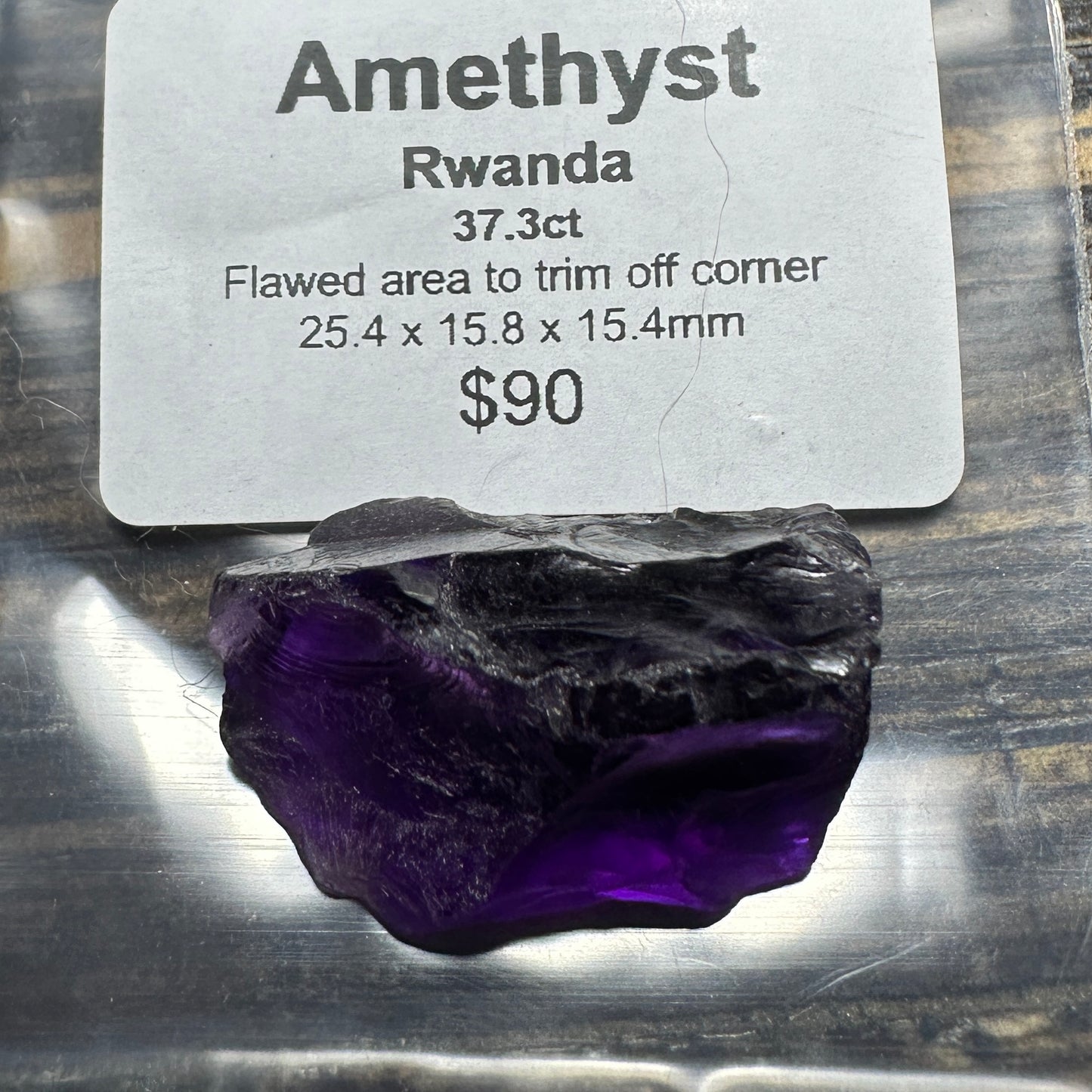 37.3ct RWANDAN AMETHYST QUARTZ Facet Rough