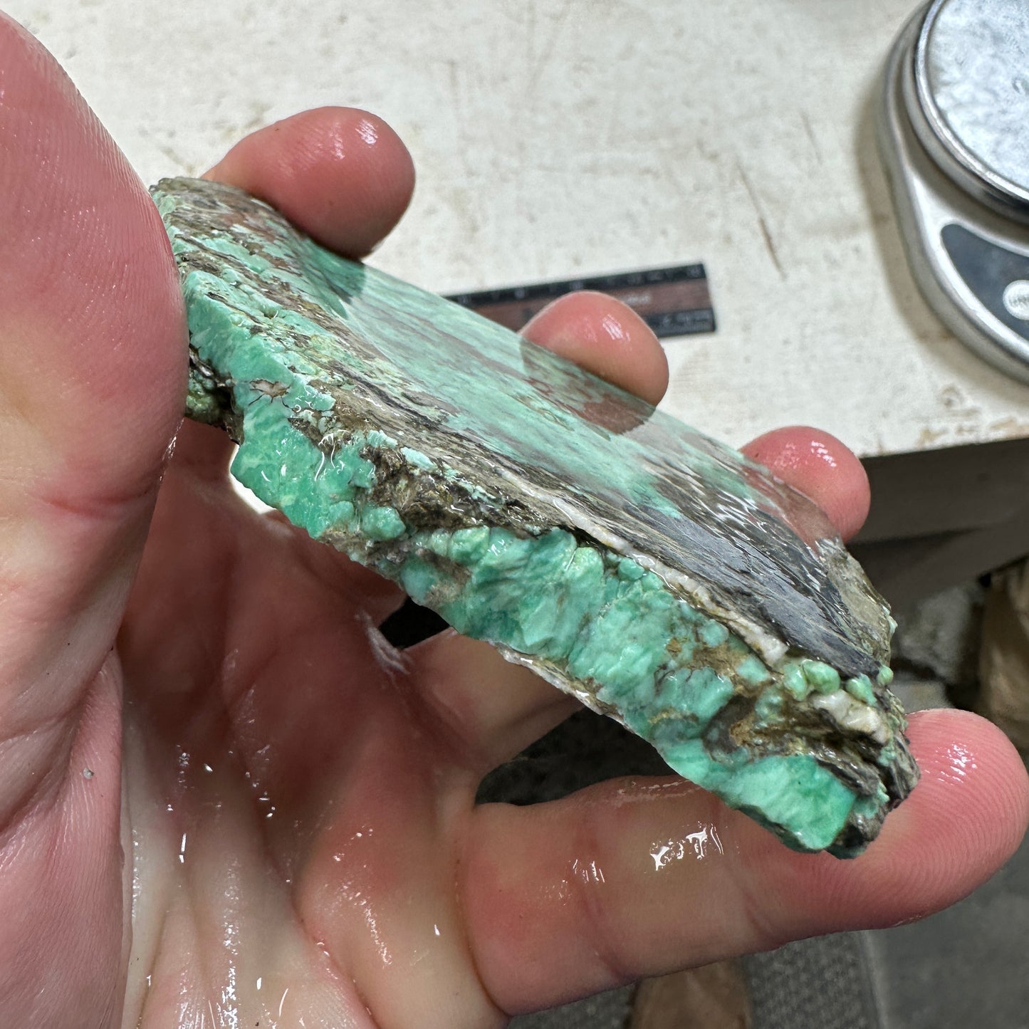 BROKEN ARROW VARISCITE Trimmed Rough Slab - 169 grams