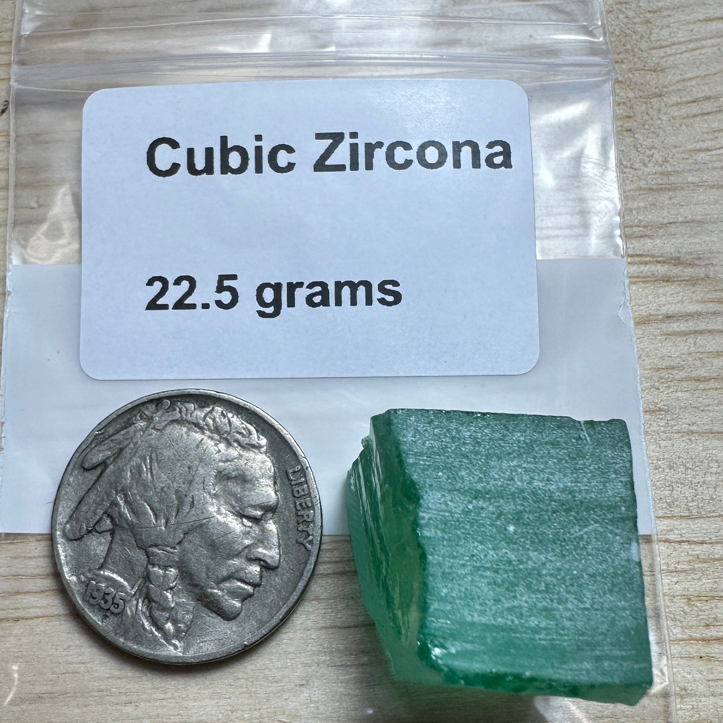 22.5 gram CUBIC ZIRCON Facet Rough