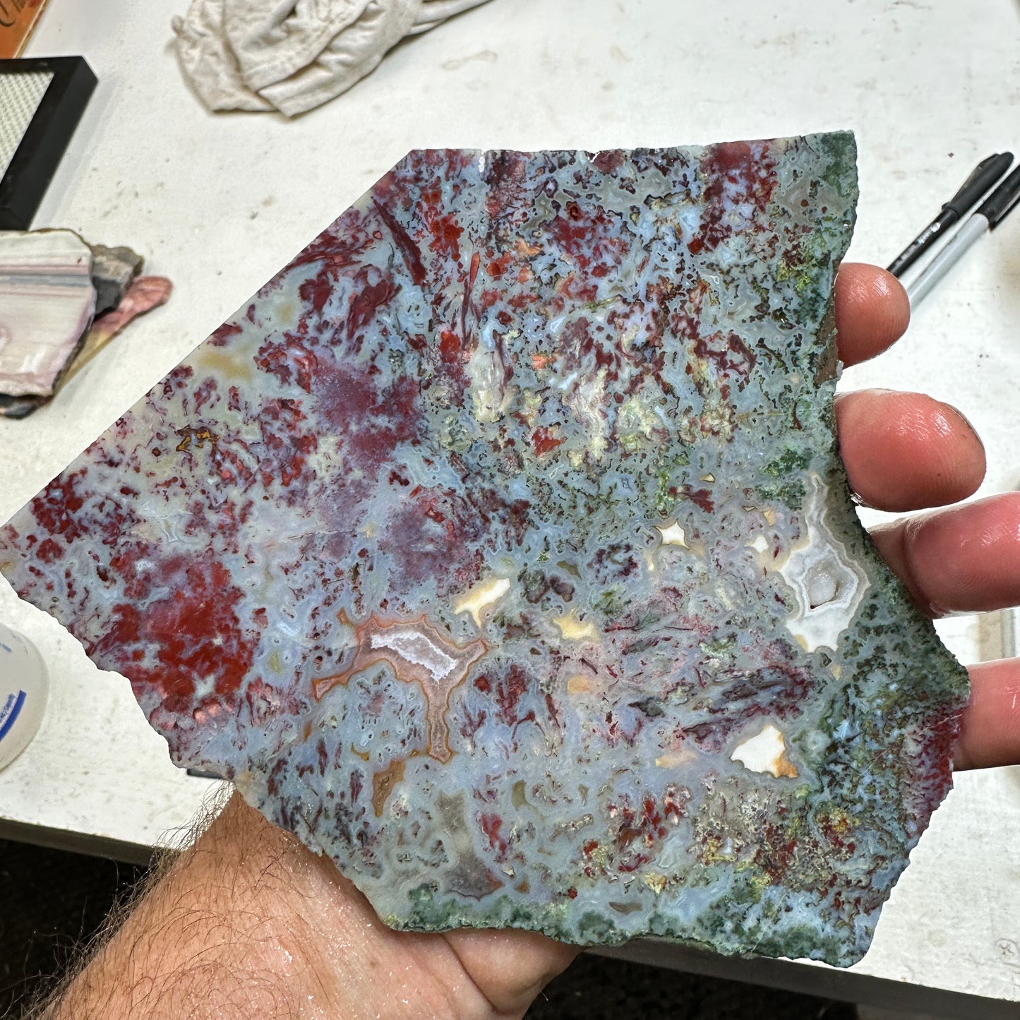 RED LIGHTNING AGATE Slab - 272 grams