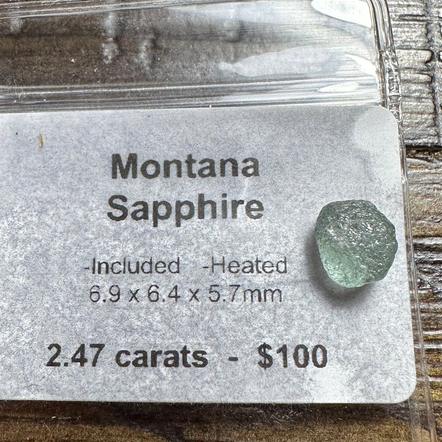 2.47ct MONTANA SAPPHIRE Facet Rough