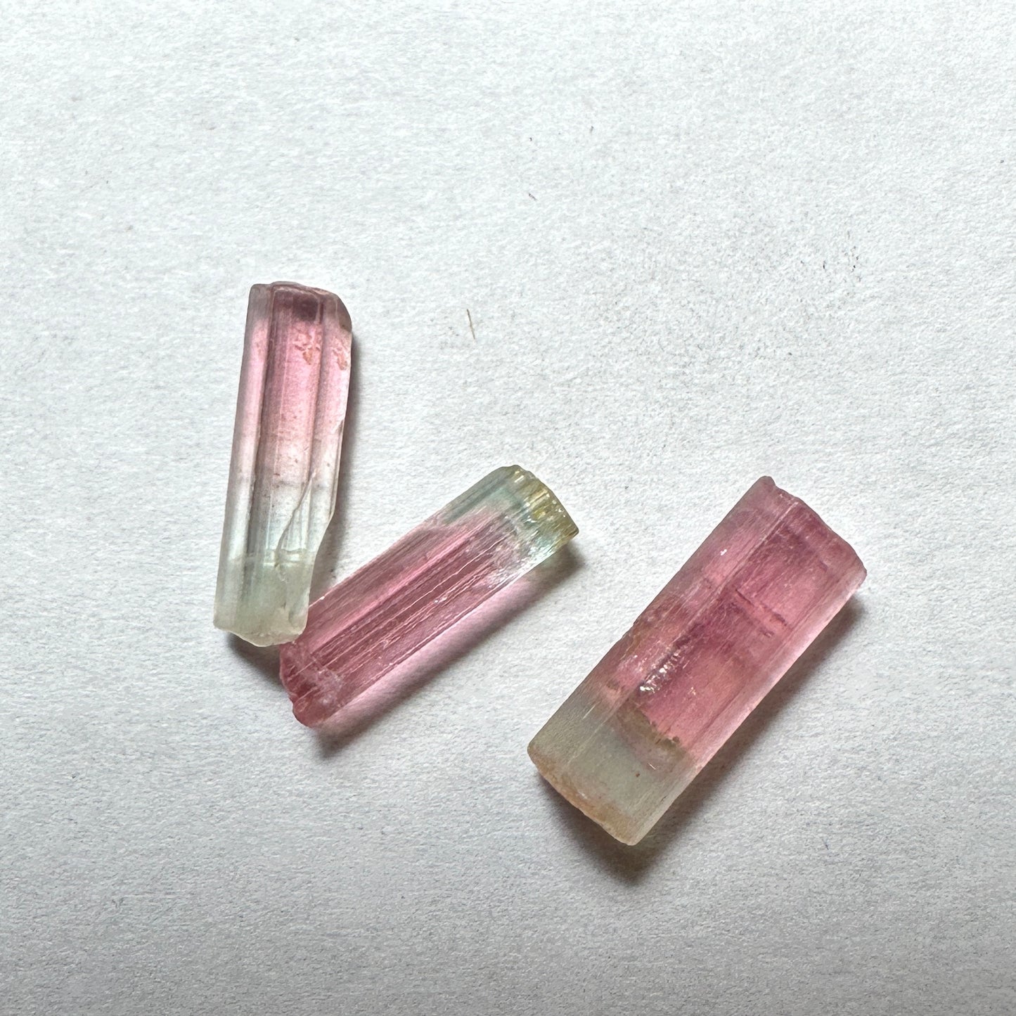 3pcs., 5.89cts TW of BiColor TOURMALINE Facet Rough