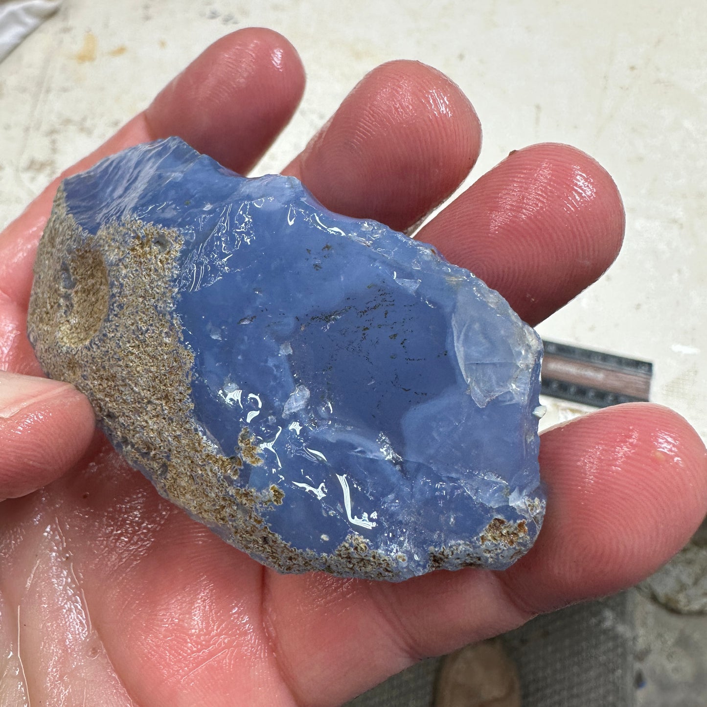 Ethiopian BLUE AGATE Rough - 162.8 grams