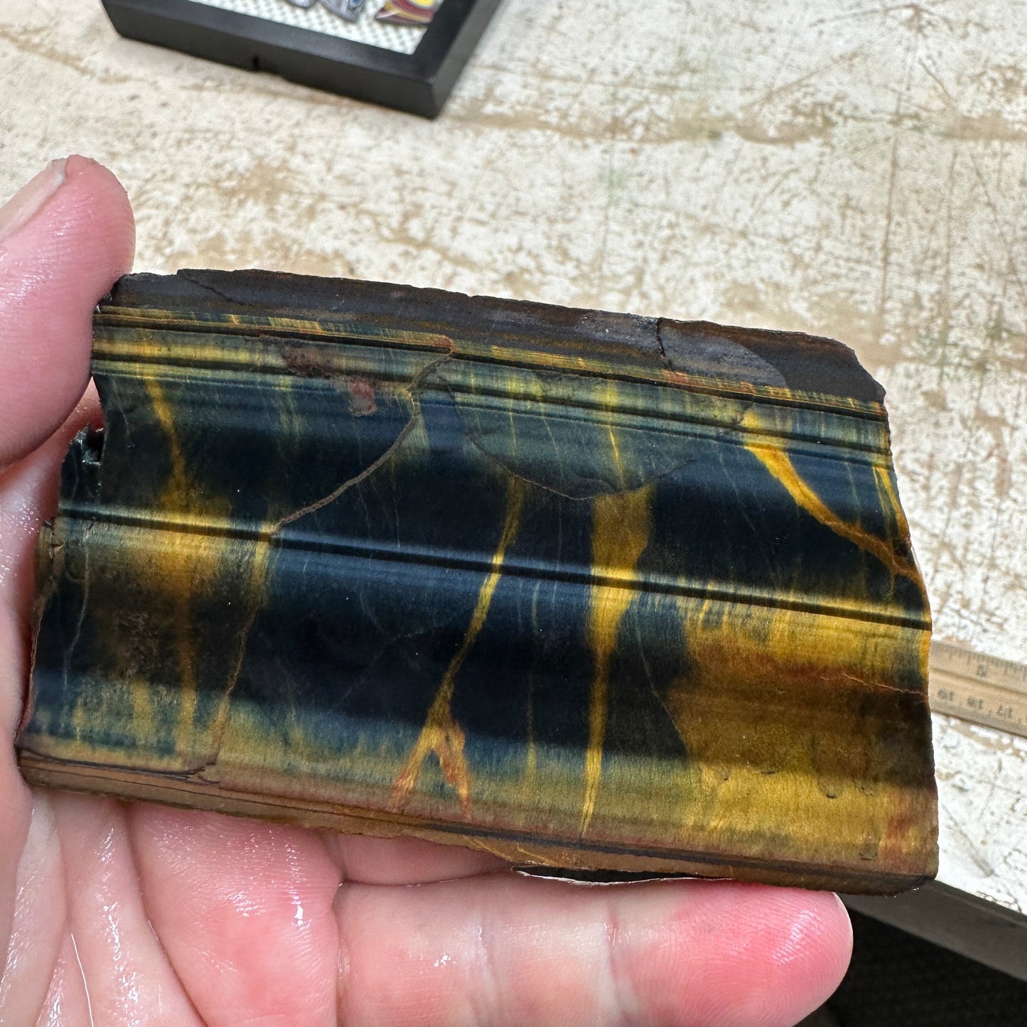 VARIEGATED TIGERS EYE Slab - 123 grams