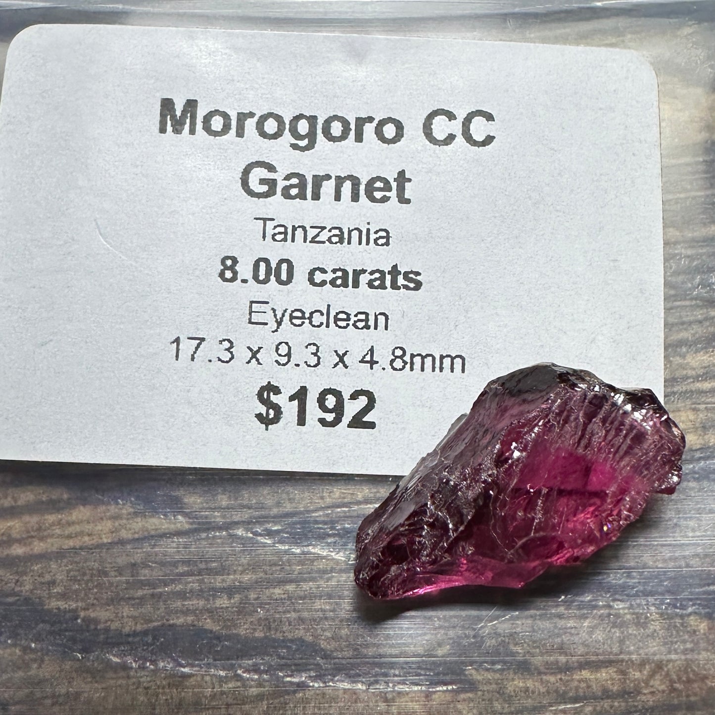 8.00ct MOROGORO GARNET Facet Rough