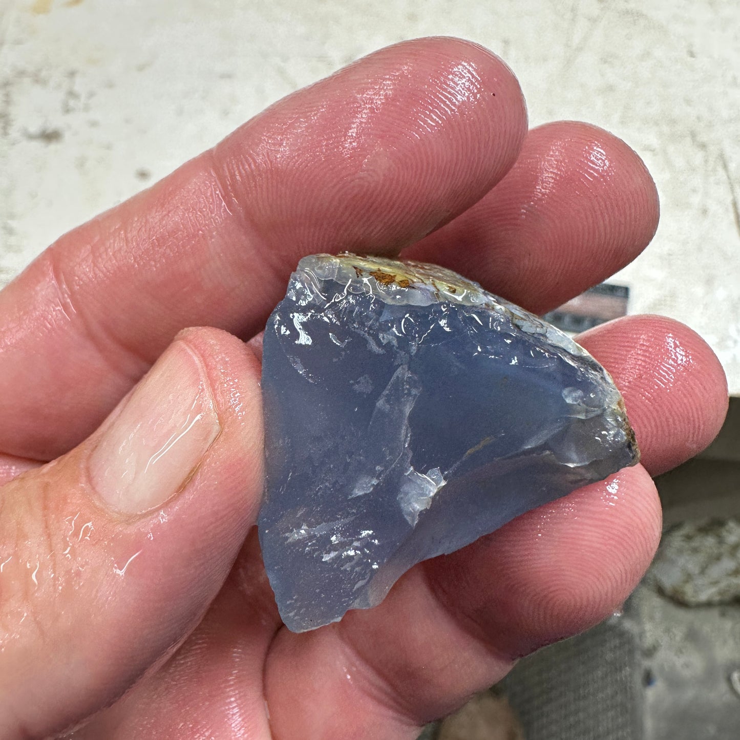 Ethiopian BLUE AGATE Rough - 39.6 grams