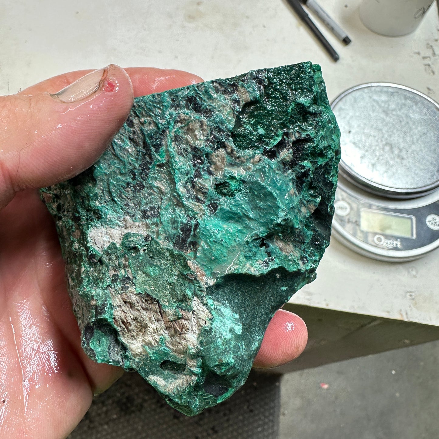 MALACHITE Faced Rough - 1.49 Pounds