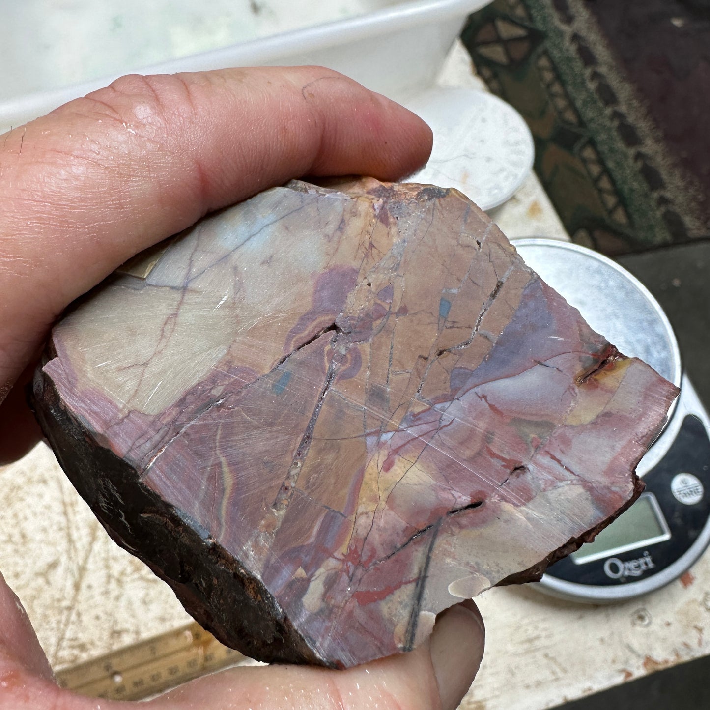 MESCALERO JASPER Faced Rough - 1.58 Pounds