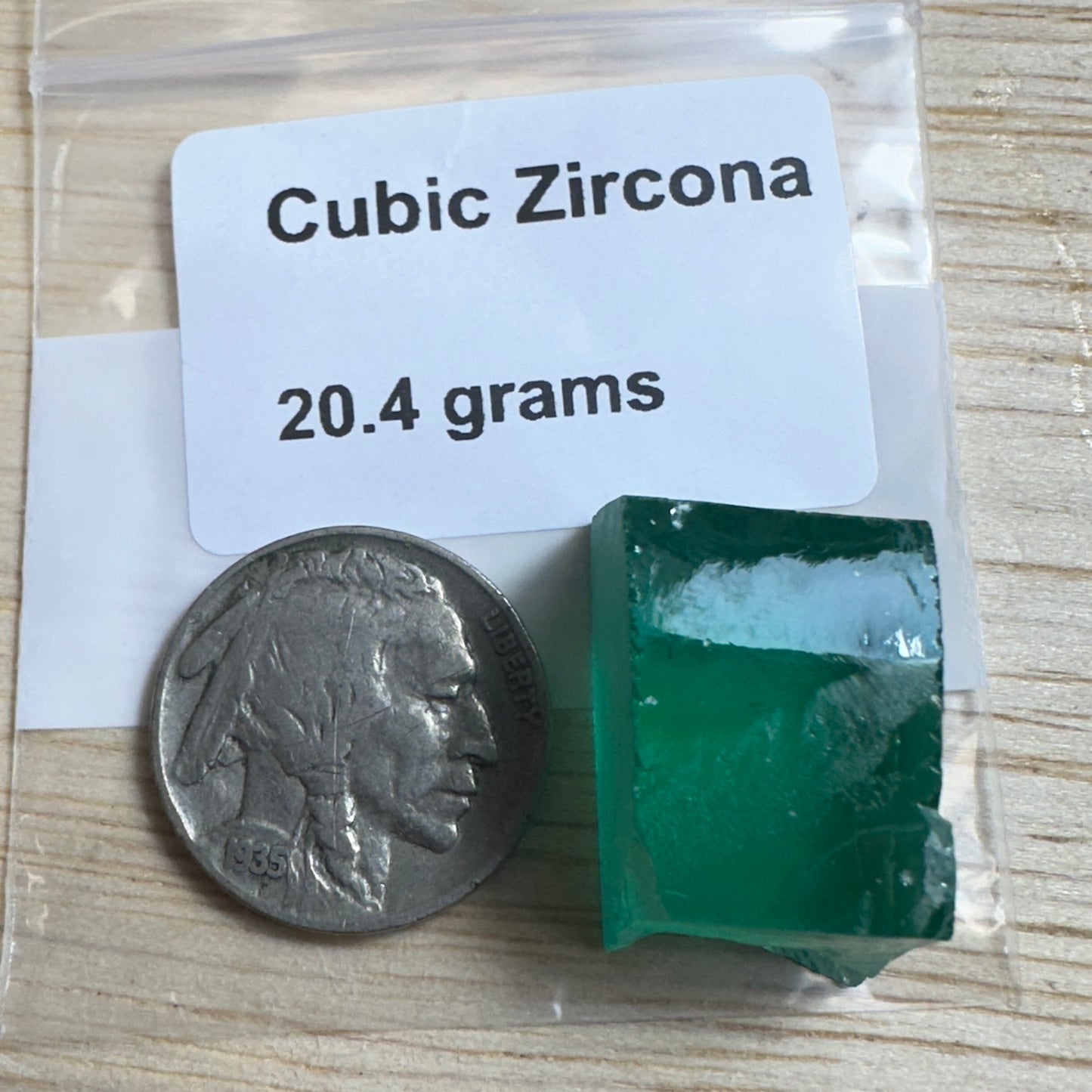 20.4 gram CUBIC ZIRCON Facet Rough