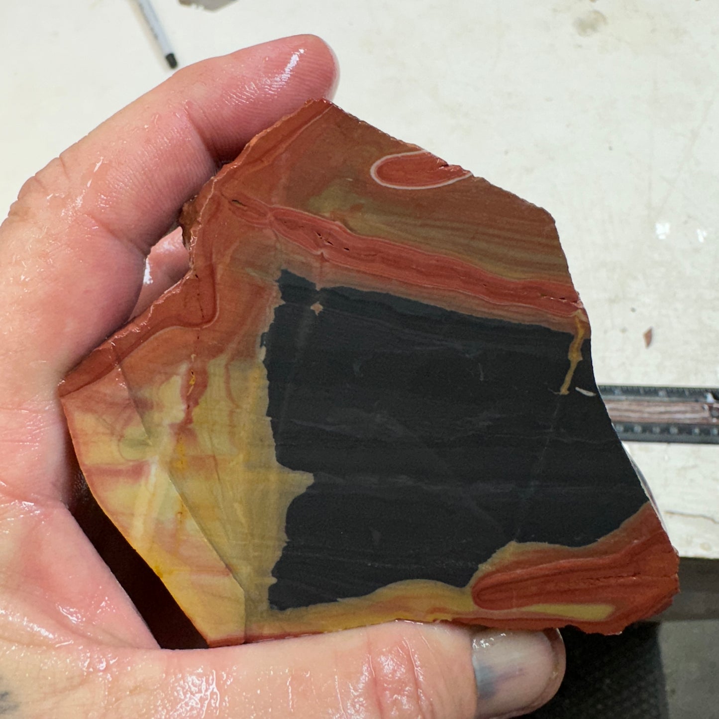 WINDY MOUNTAIN JASPER Faced Rough - 1.73 Pounds