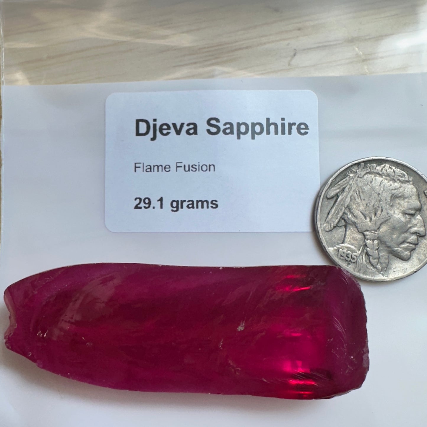 Djeva Ruby FLAME FUSION LAB SAPPHIRE Facet Rough 29.1 grams