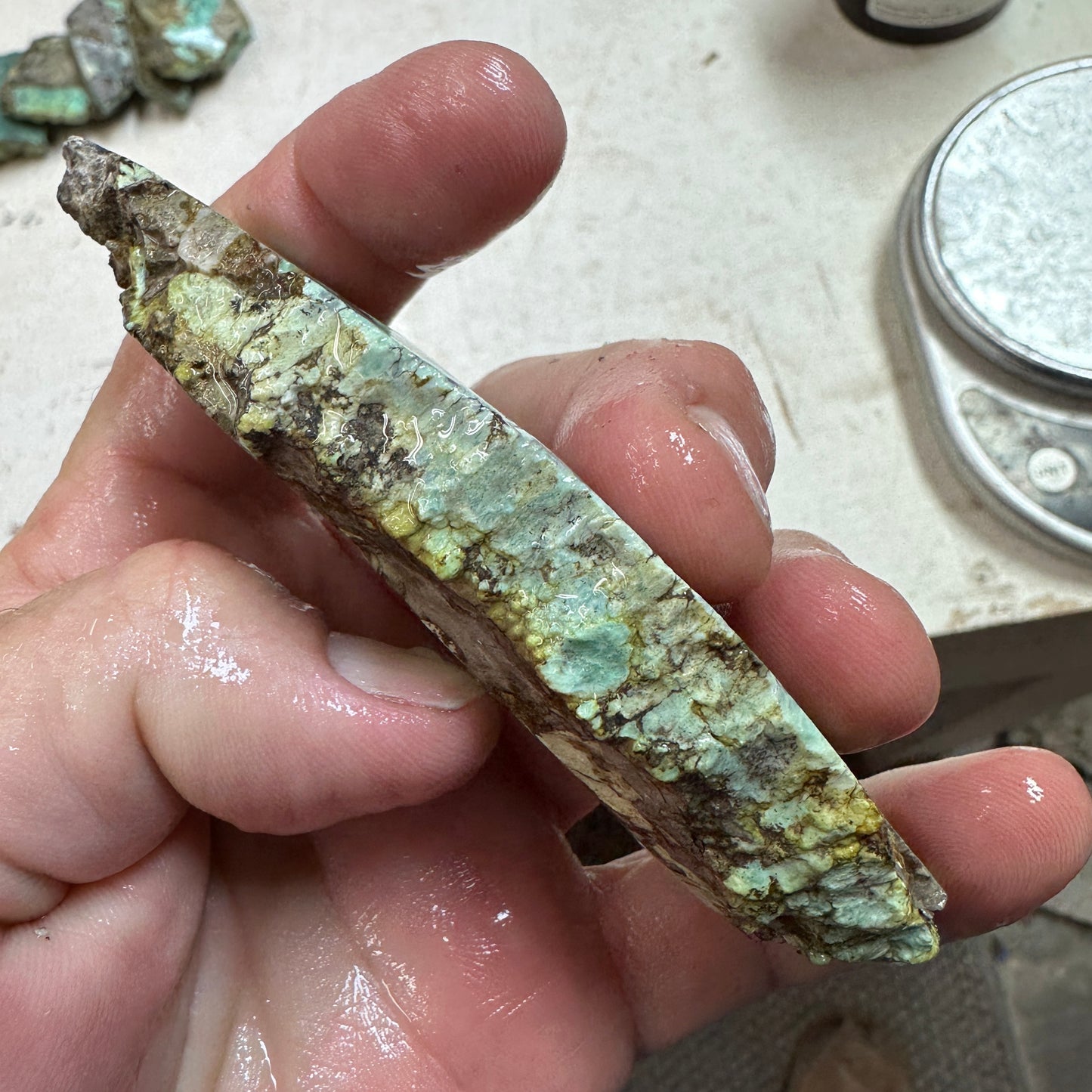 BROKEN ARROW VARISCITE Trimmed Rough Slab - 135 grams