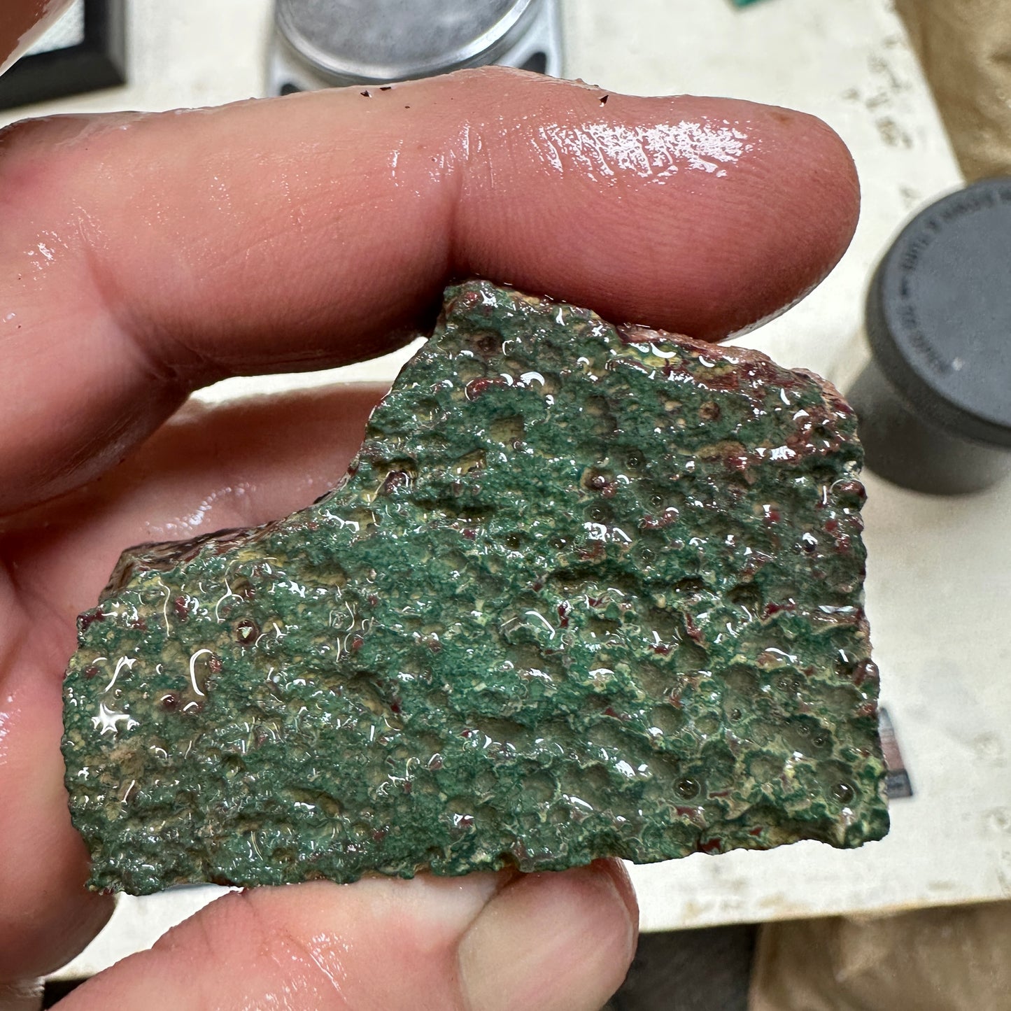 IDAHO WILDFIRE PLUME AGATE Faced Rough - 2.79oz